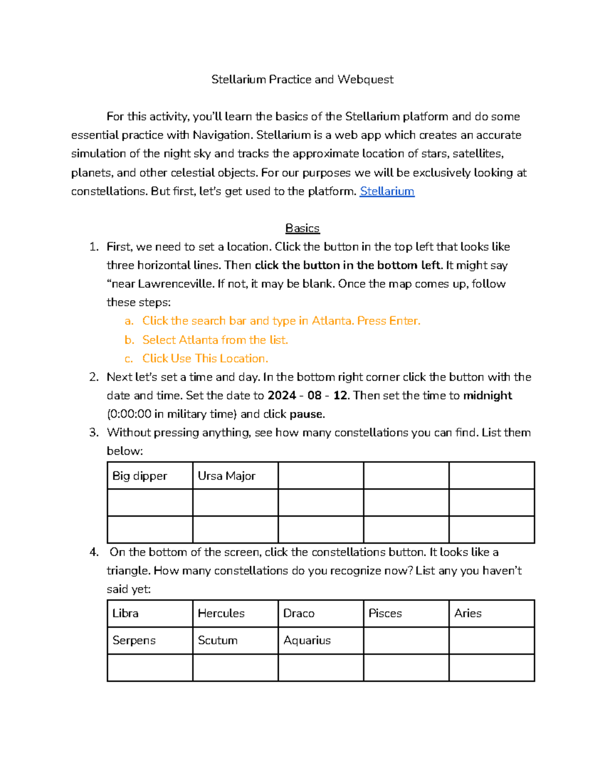 Rosa Sarabia - class notes about science really easy - Stellarium ...