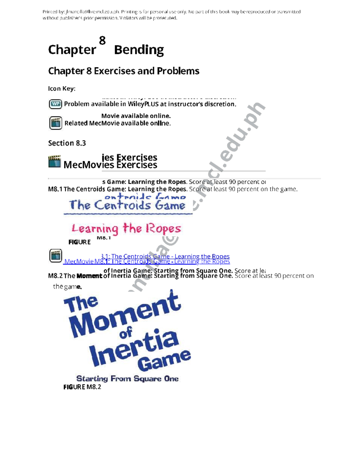 ME101-1P Bending Problems - Material Science and Engineering for ...