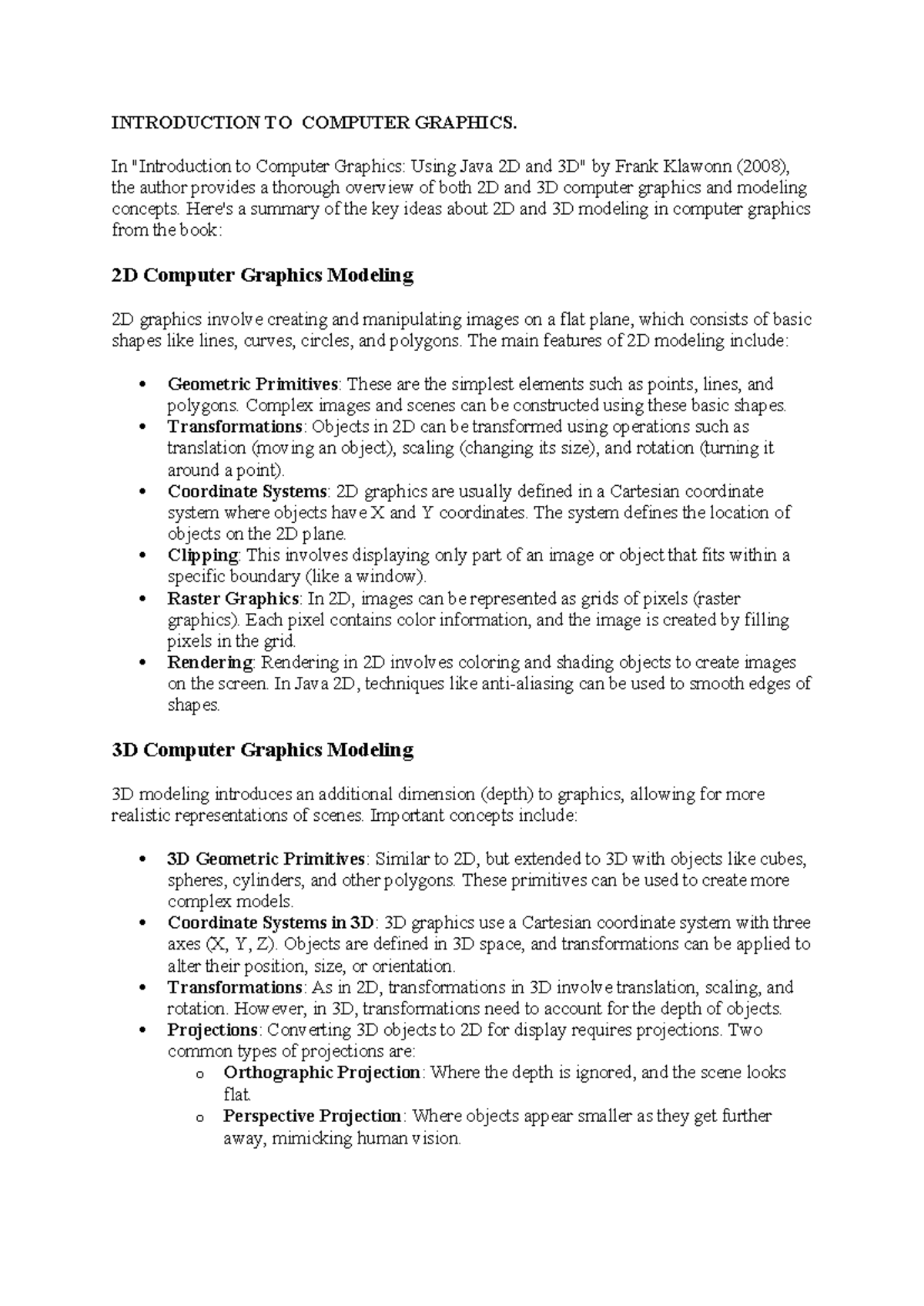 COMP Graphics Intro - INTRODUCTION TO COMPUTER GRAPHICS. In ...