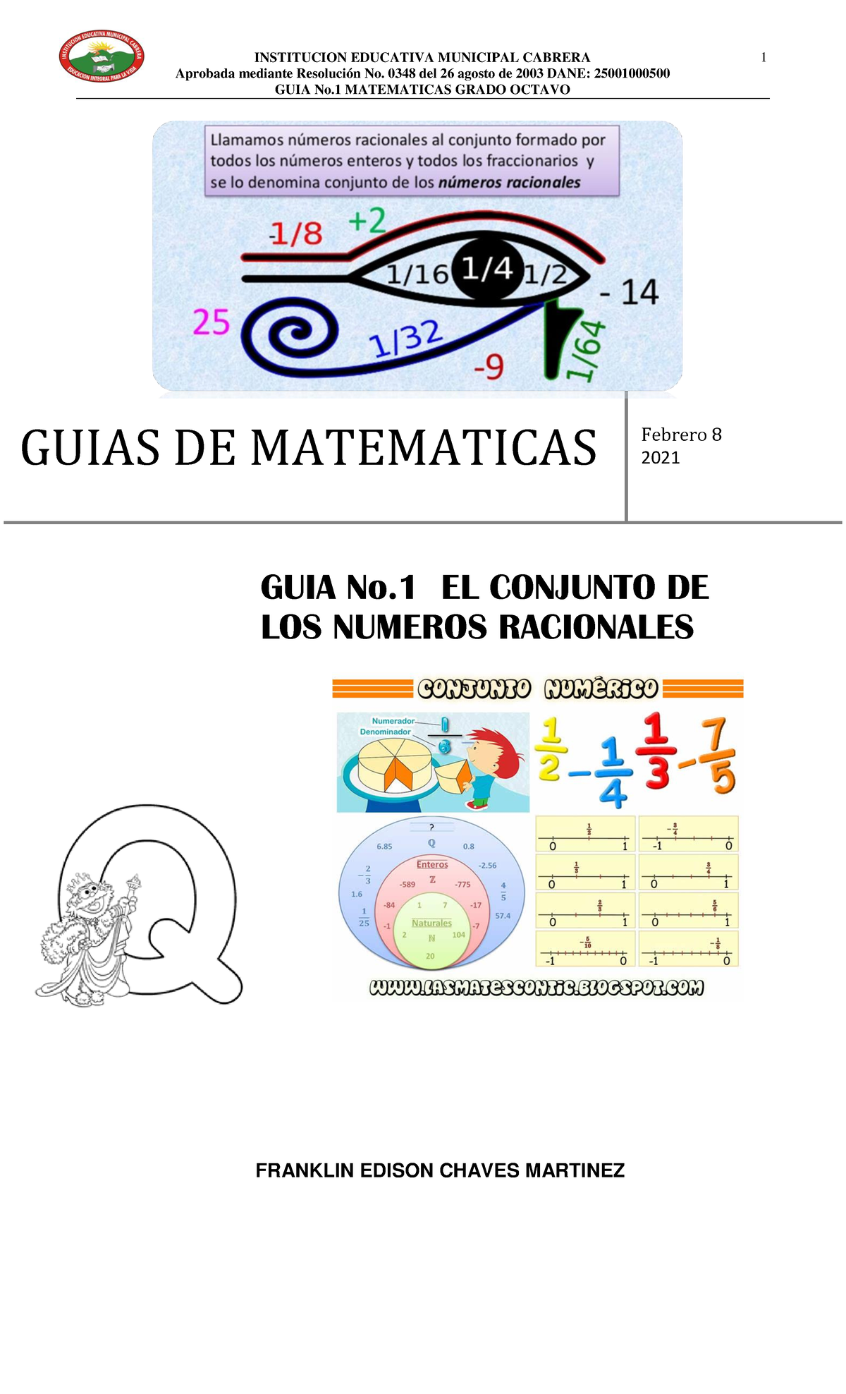 Matematicas G8 Guia1 Numeros Racionales - INSTITUCION EDUCATIVA ...