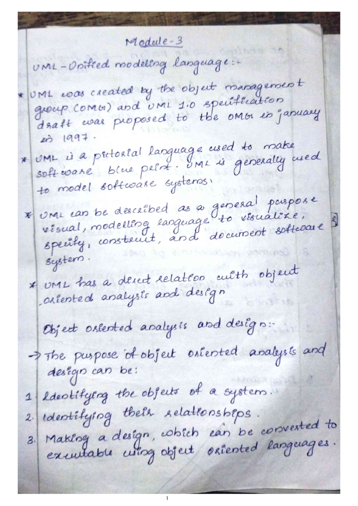 Se mod3 - SE module 3 lecture note - UML Unified modeling language UML ...