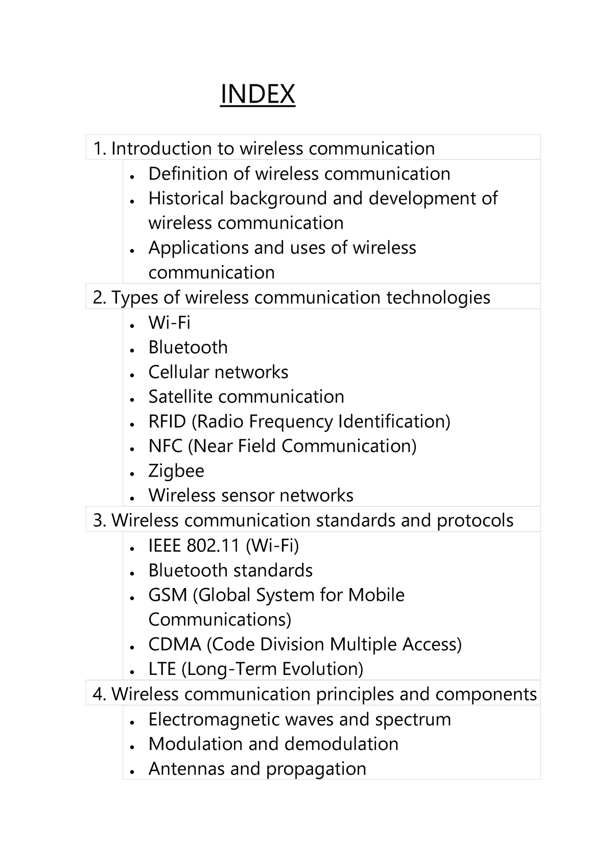 wireless communication system essay