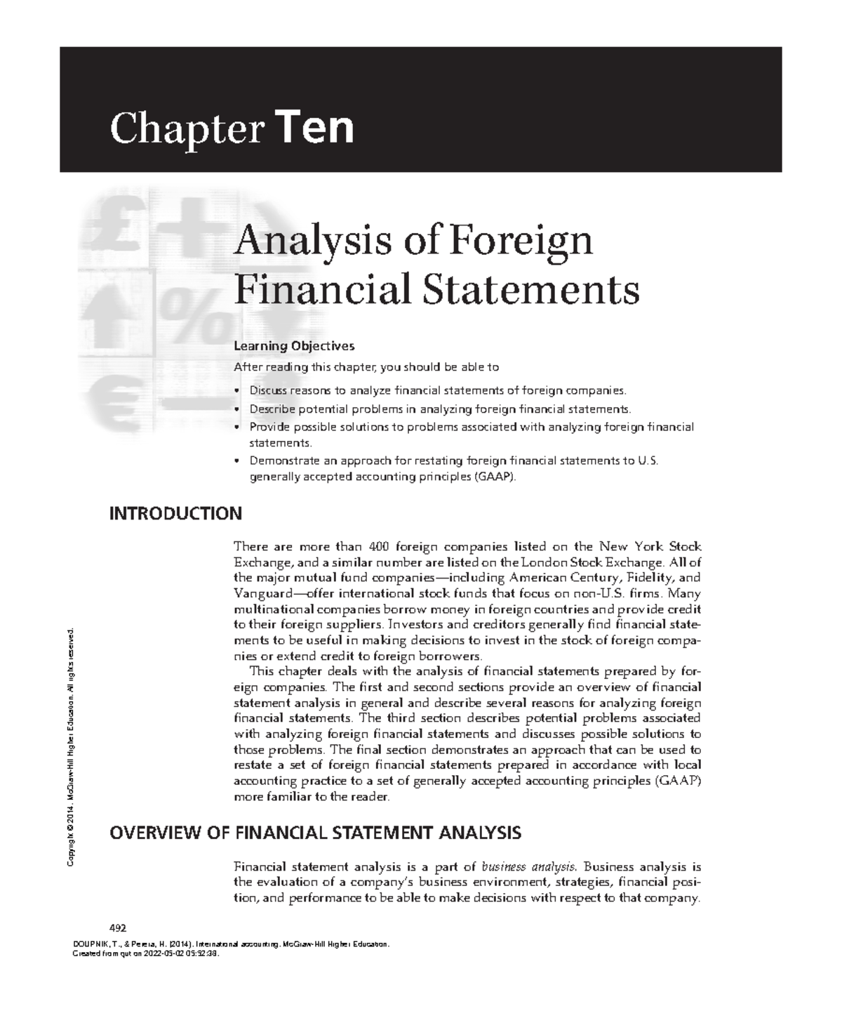 International Accounting (Chapter 10 Analysis of Foreign Financial