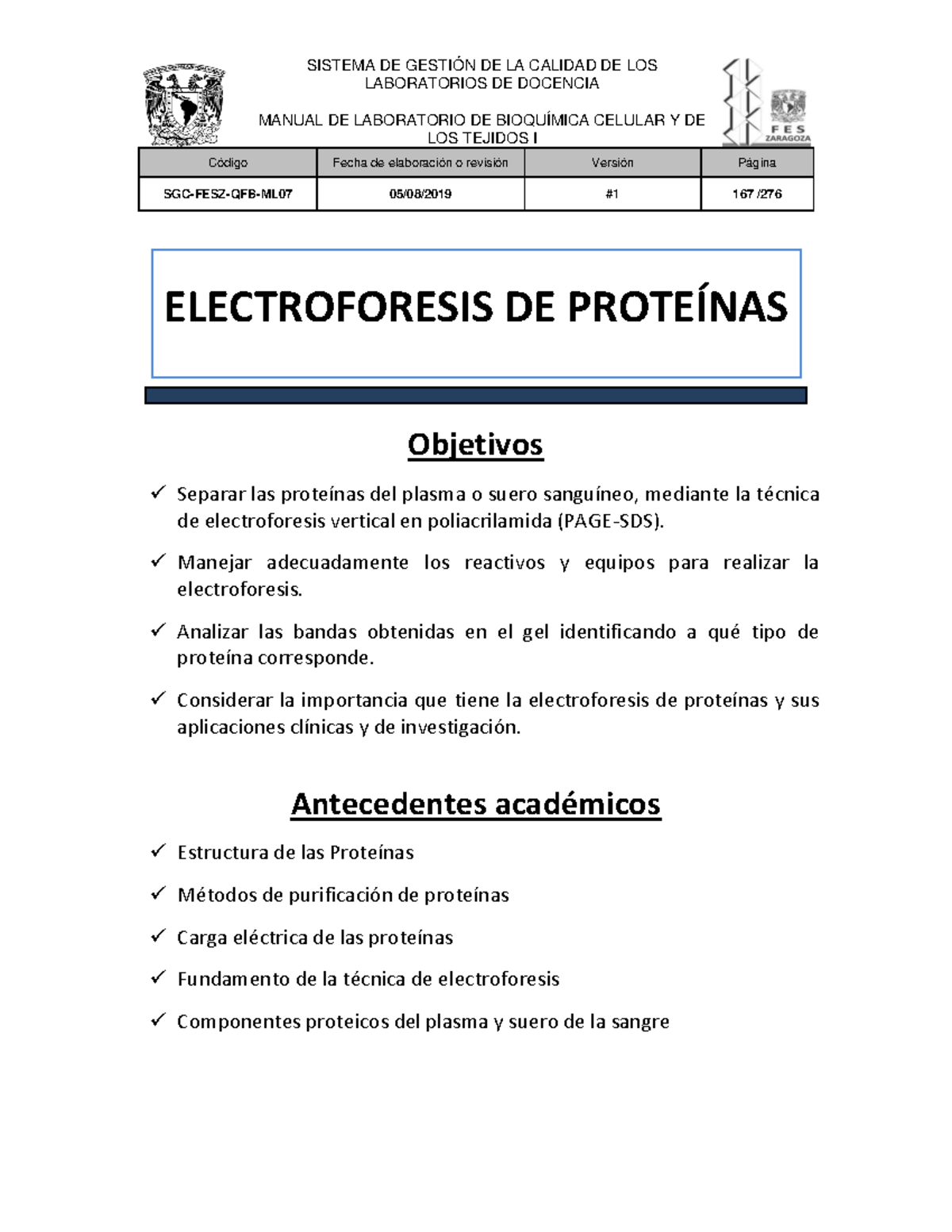 13 Electroforesis Proteinas - LABORATORIOS DE DOCENCIA MANUAL DE ...