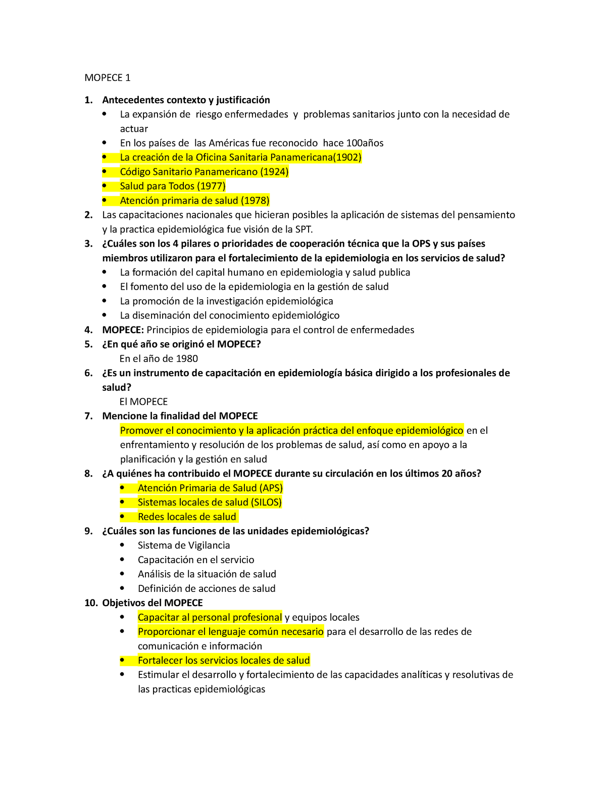 Resumen De Mopece 1 - MOPECE 1 Antecedentes Contexto Y Justificación La ...