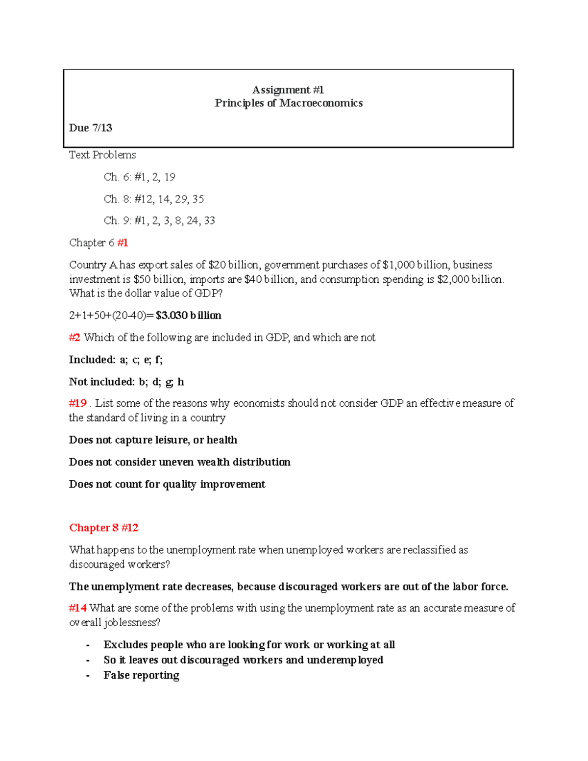 principles of microeconomics assignment 1