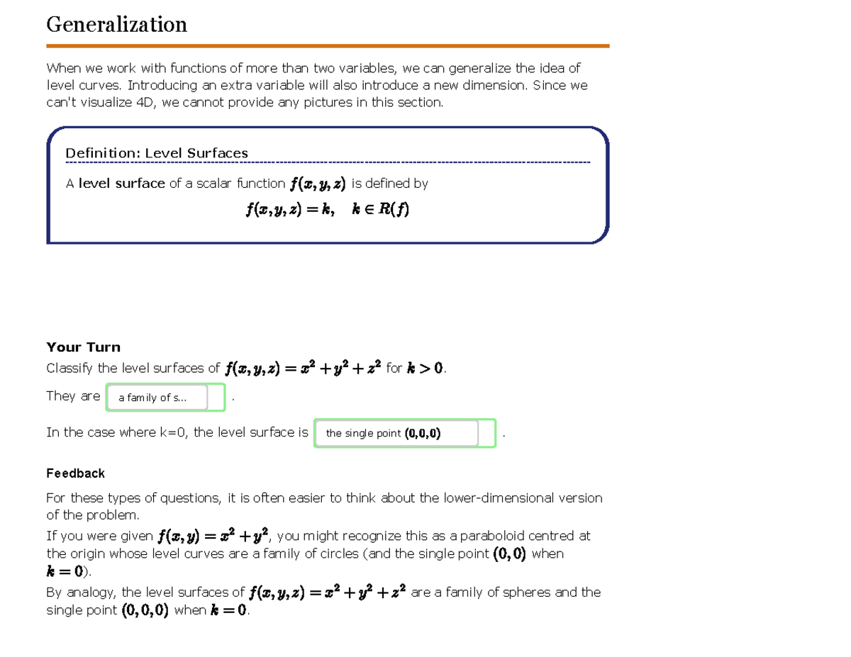 1 1111111111111111111 Generalization When We Work With Functions Of More Than Two Variables