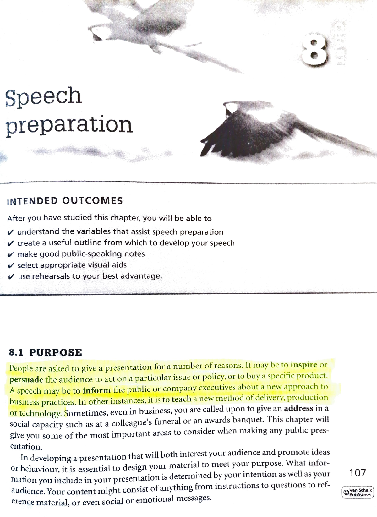 Chapter 8 - Speech Preparation - 3 Speecha Preparation INTENDED ...