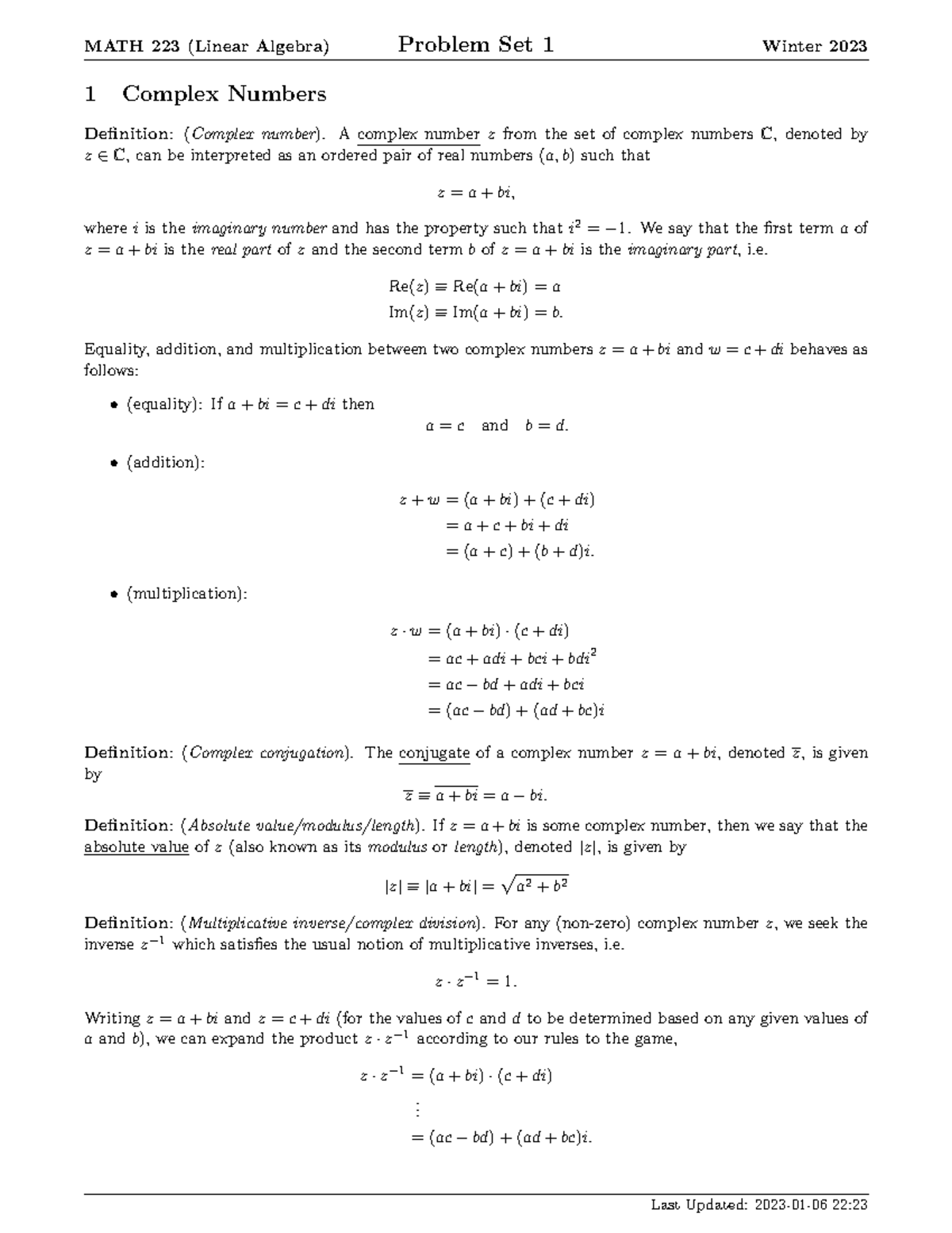 Math223 2023w tutorial problem set01 questions - MATH 223 (Linear ...