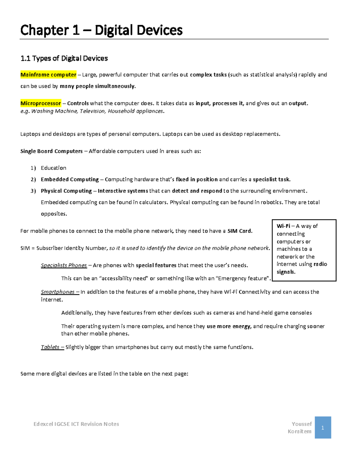 ICT - Chapter 1 - Revision Notes - Edexcel IGCSE ICT Revision Notes ...