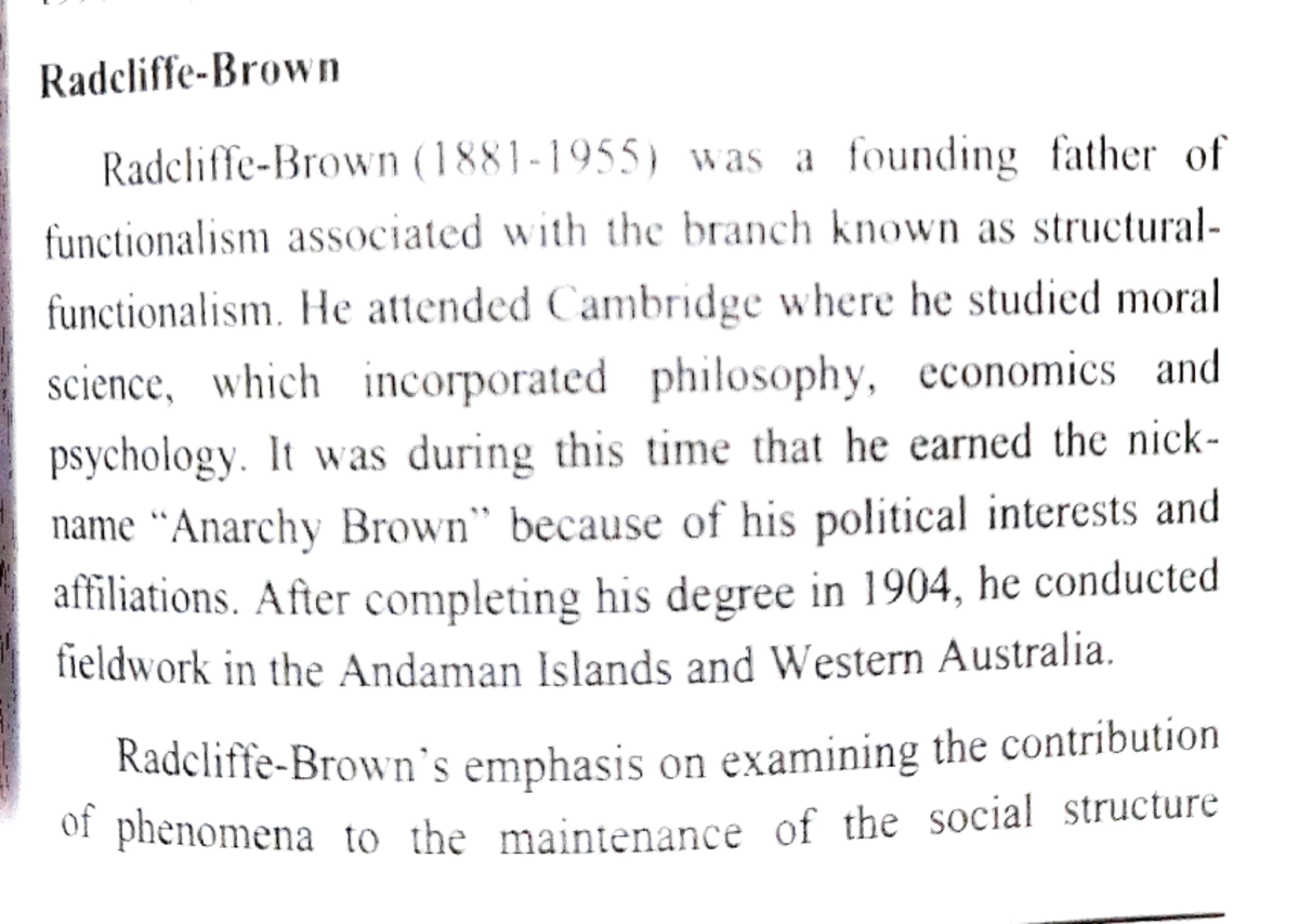 RadcliffeBrown short note about Radcliffebrown RadeliffeBrown
