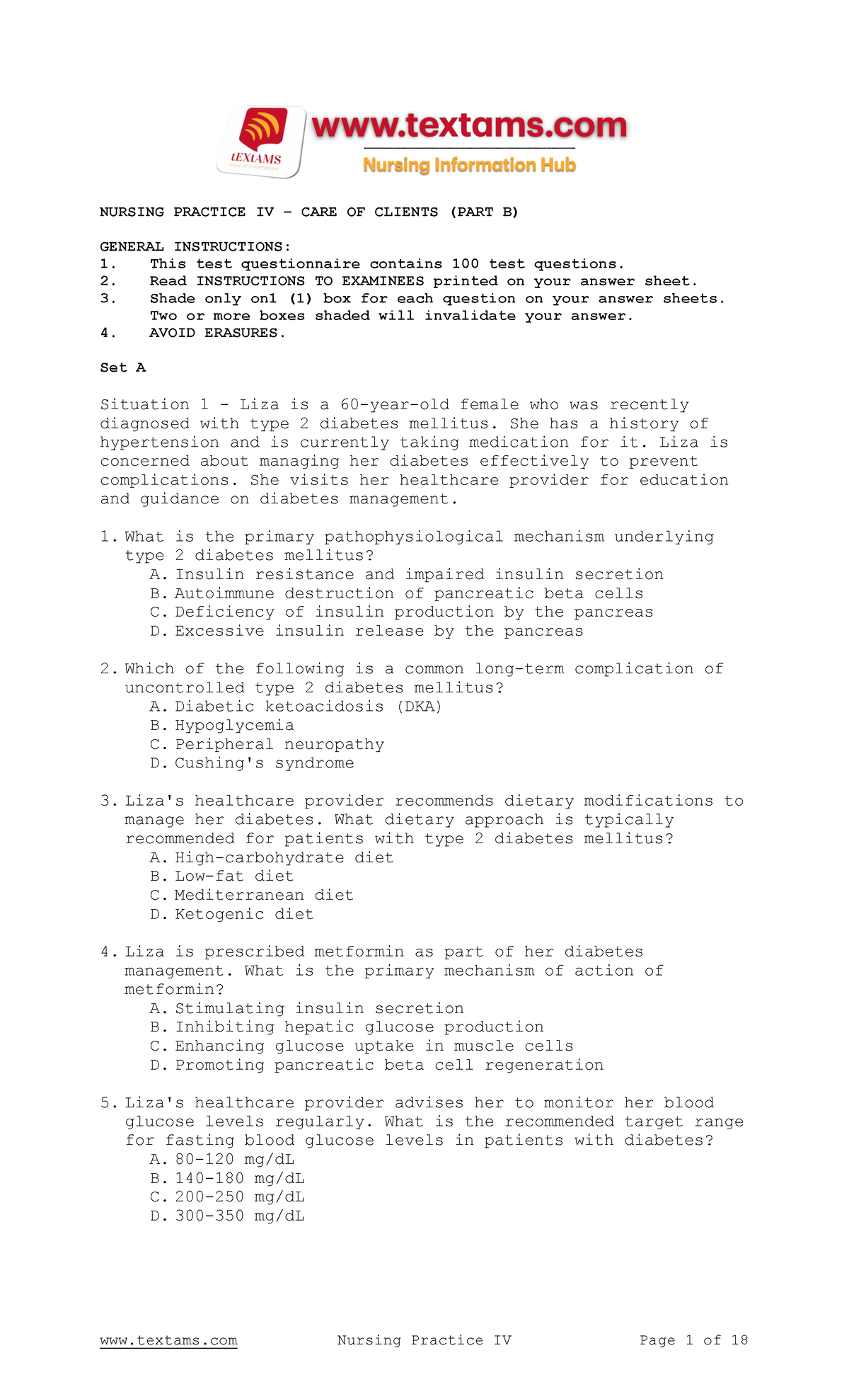 Nursing-Practice-4 - NURSING PRACTICE IV – CARE OF CLIENTS (PART B ...