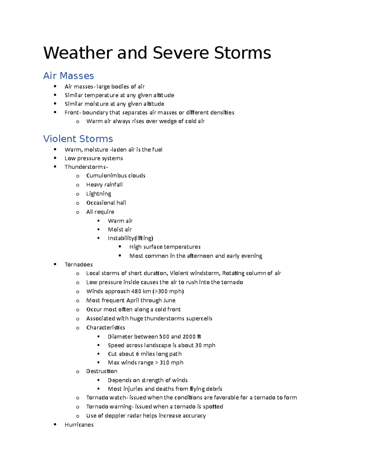 Weather Patterns And Severe Storms - Weather And Severe Storms Air ...