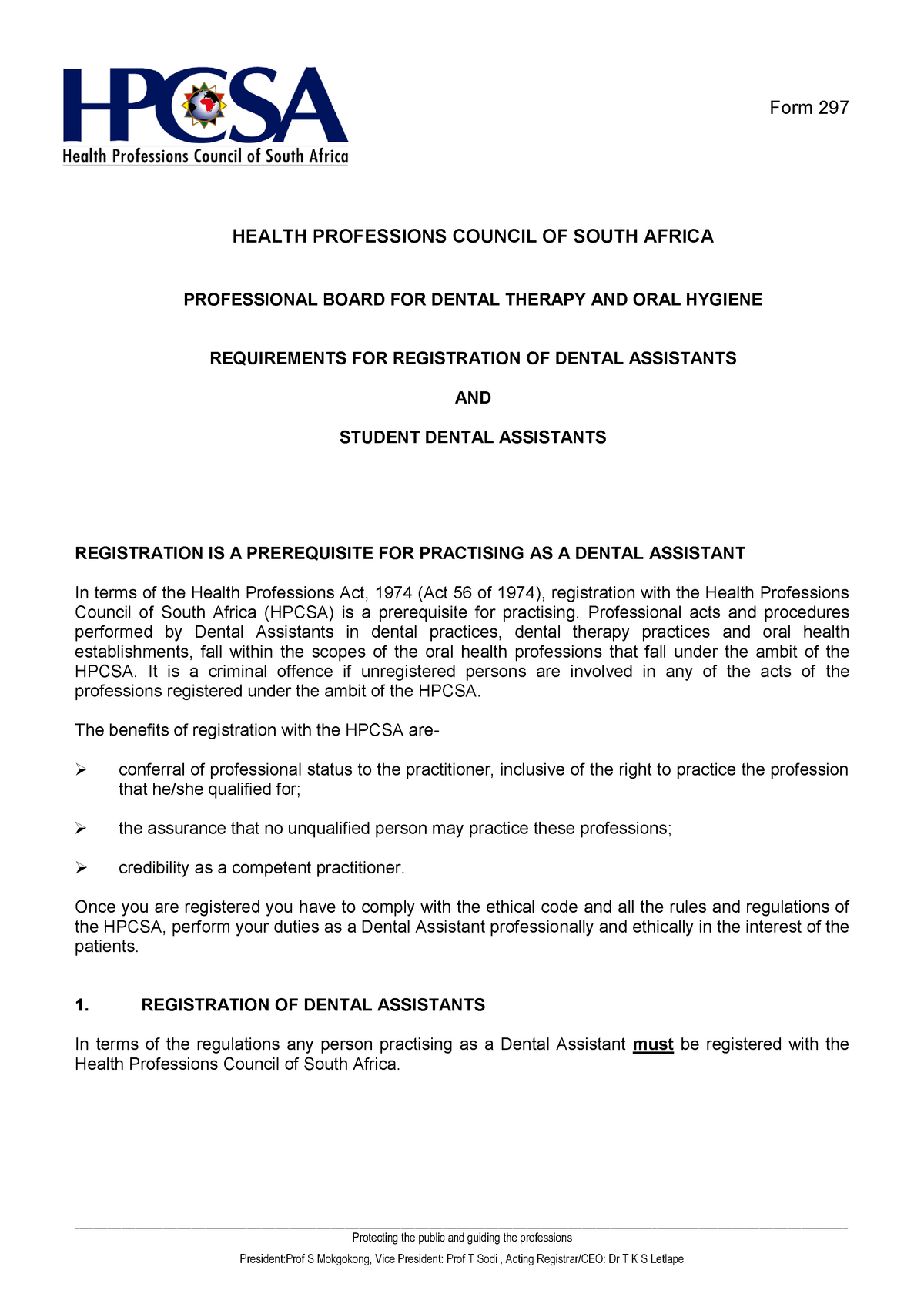 Form 297 requirements registration da apr 2013 - Protecting the public ...