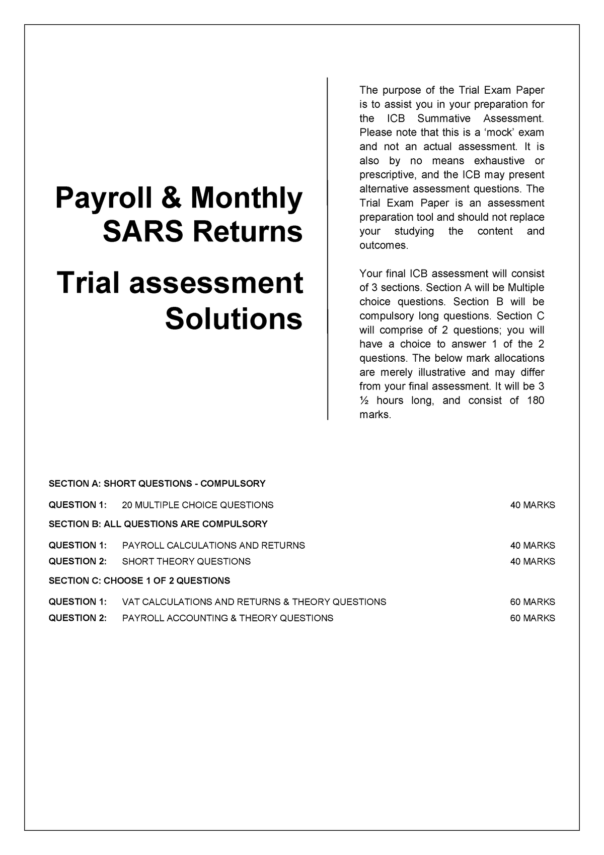 PMSR Trial Solutions - SECTION A: SHORT QUESTIONS - COMPULSORY QUESTION ...