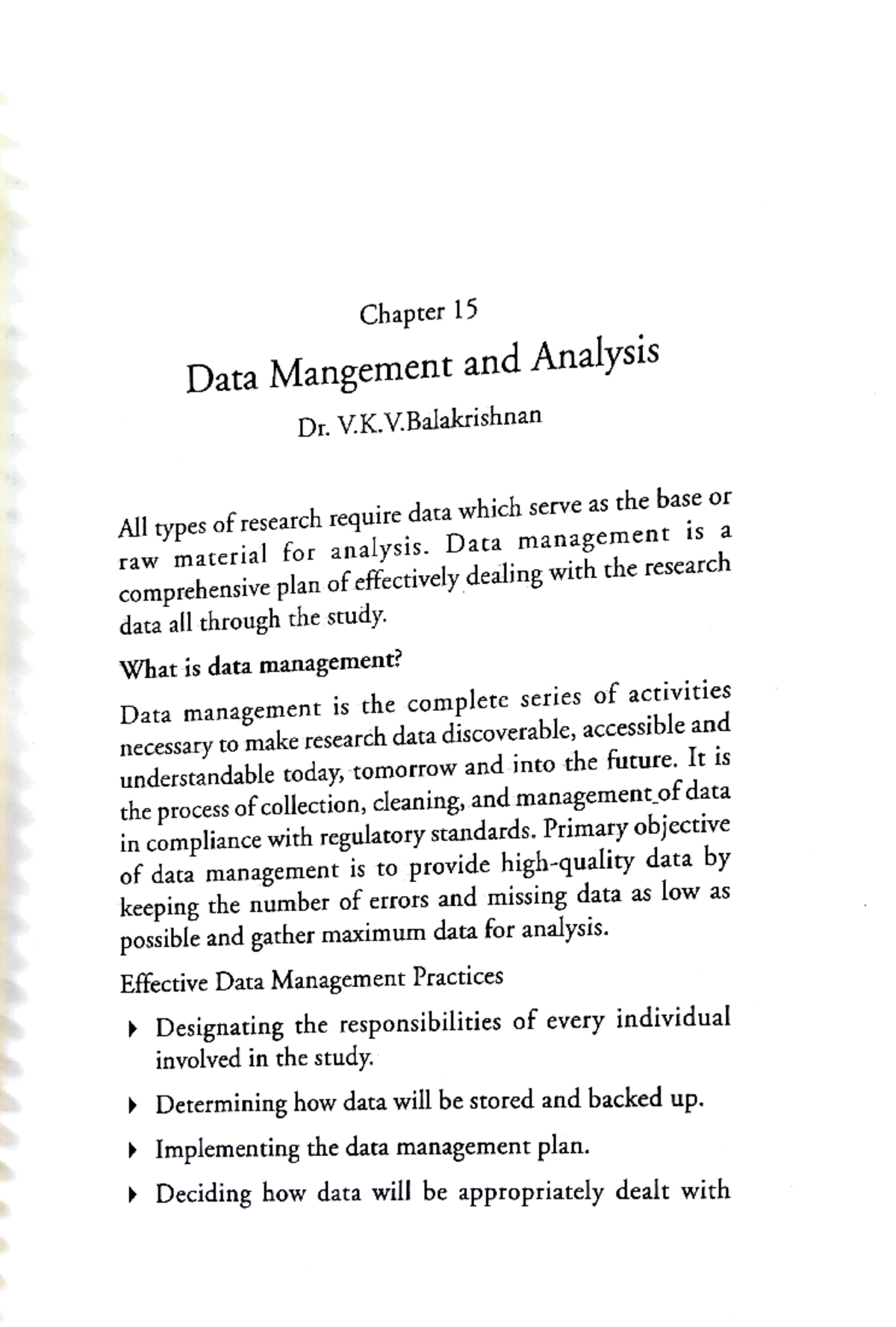 Data Management and analysis - Chapter 15 Data Mangement and Analysis ...