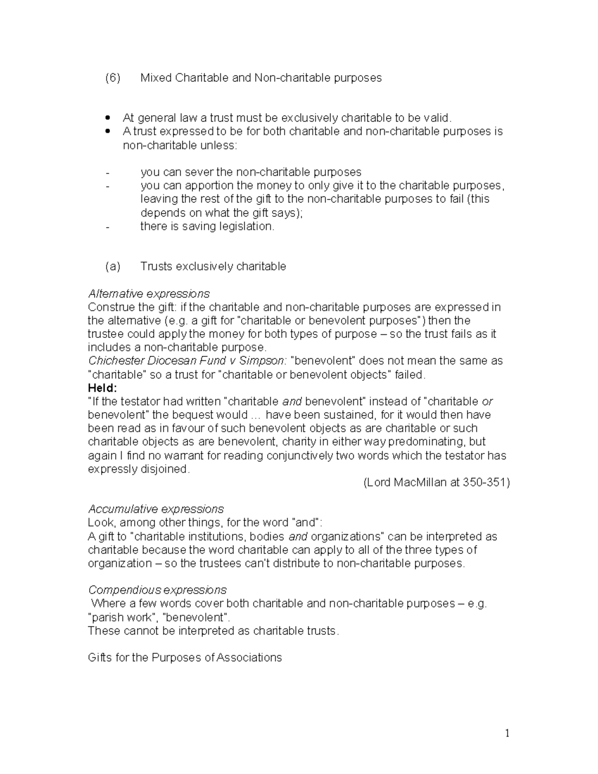Charitable Trusts 2017 (6) Mixed Charitable and Noncharitable