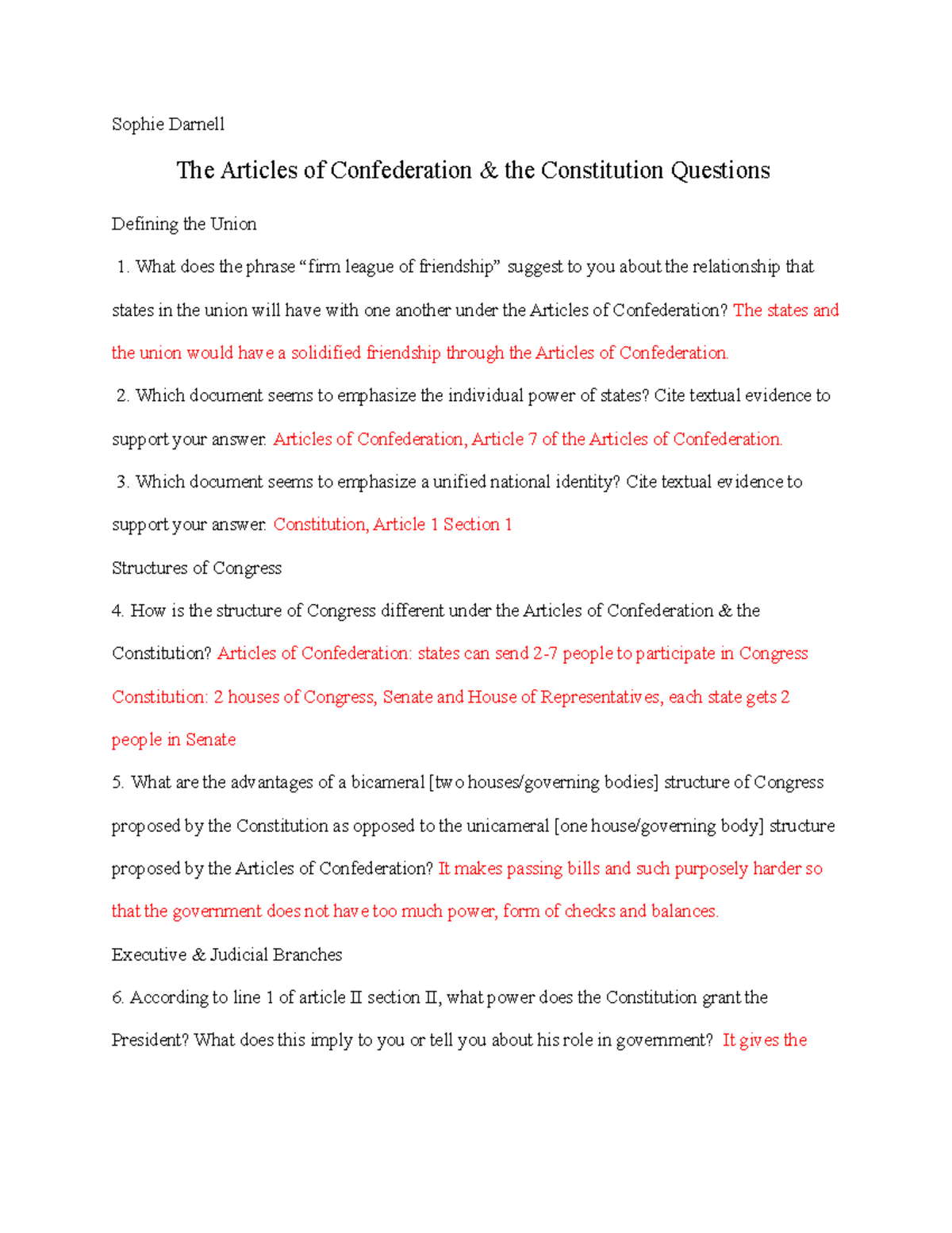 articles of confederation essay questions