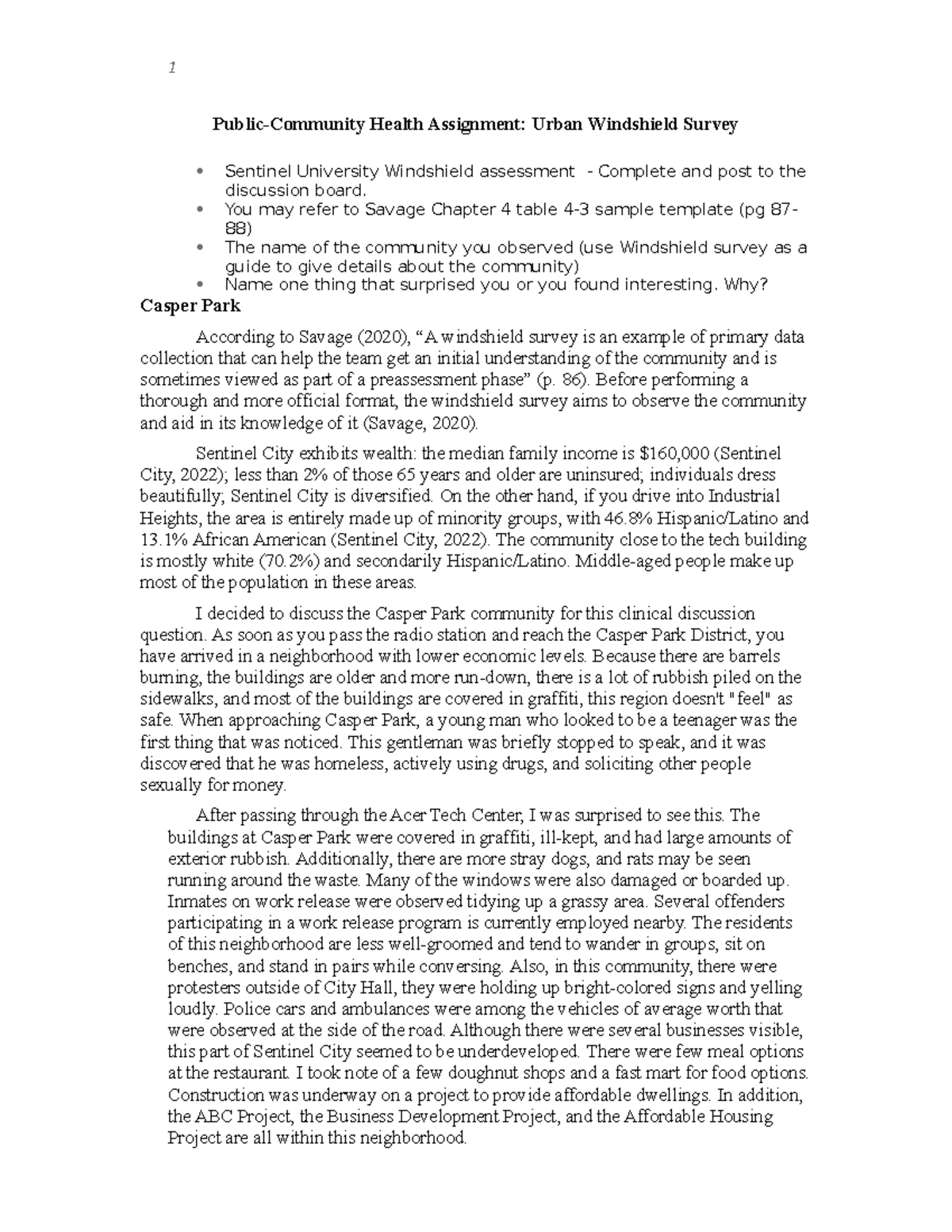 Windshield Assessment Bustour 1 Health Assignment