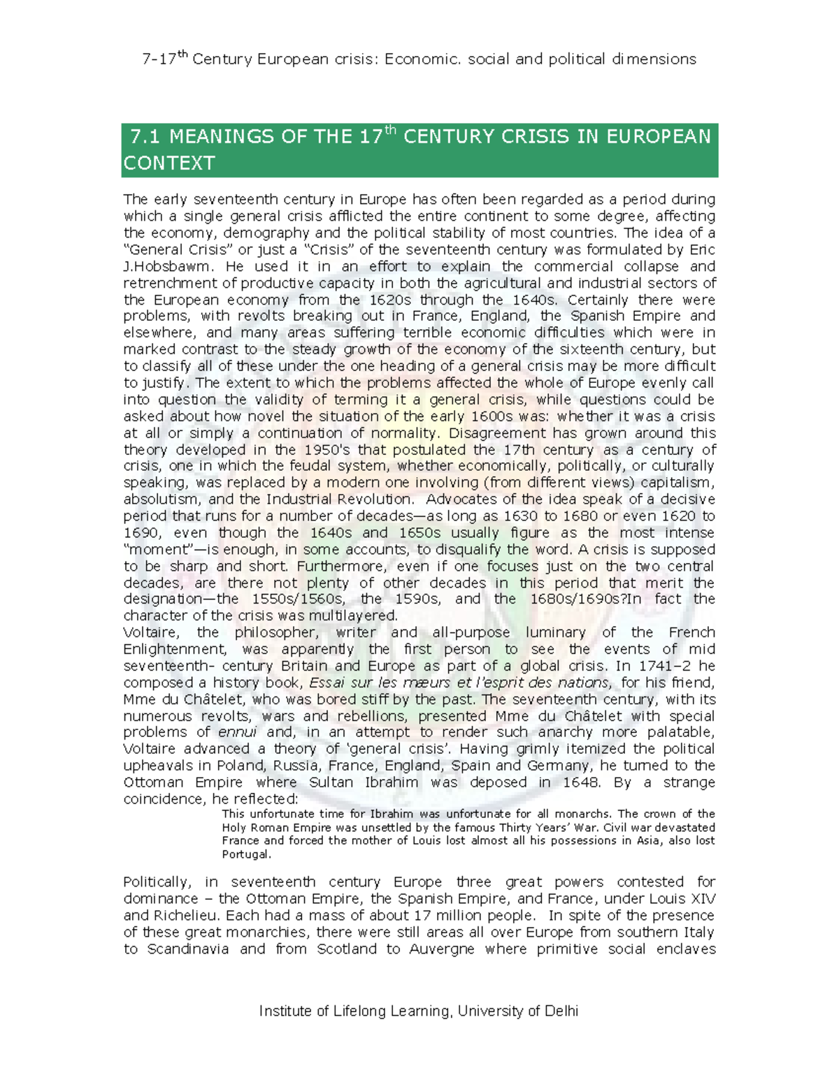 General Crisis new - 7 .1 MEANINGS OF THE 17 th CENTURY CRISIS IN ...