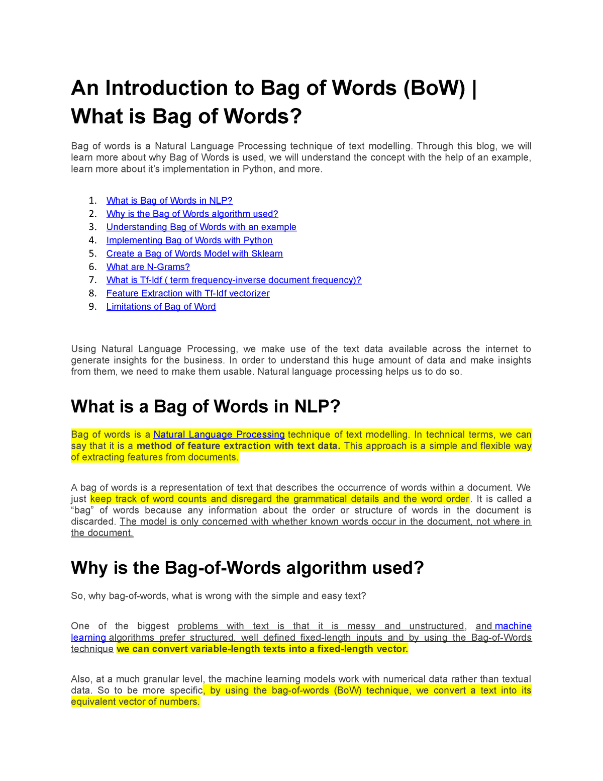 Text Vectorization: Bag of Words (BoW) | by Vaibhav Jayaswal | Towards Data  Science
