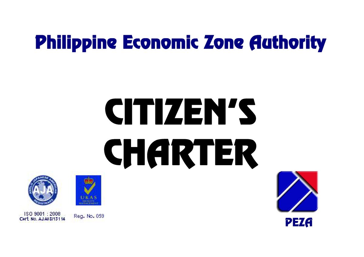 Peza Citizen's Charter - Philippine Economic Zone Authority CITIZENÊS ...