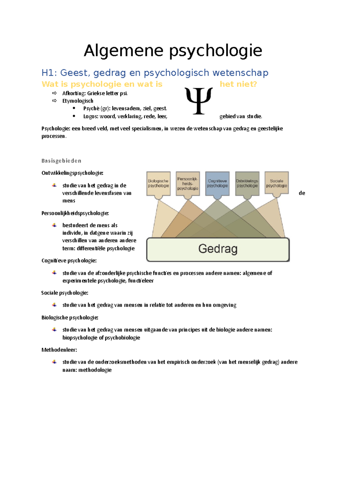 Algemene Psychologie - Samenvatting Les En Boek - Algemene Psychologie ...