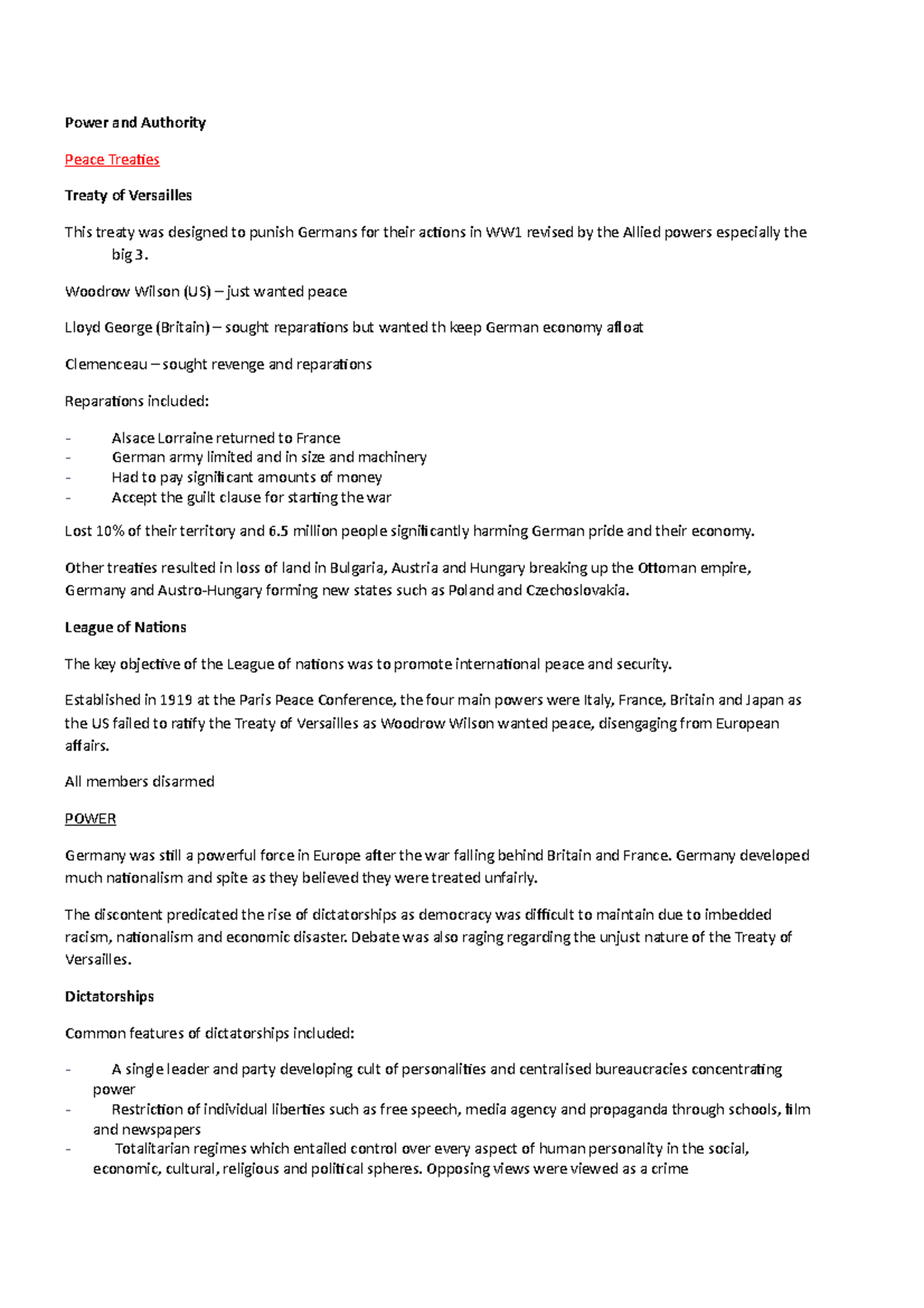 Power and Authority - Power and Authority Peace Treaties Treaty of ...