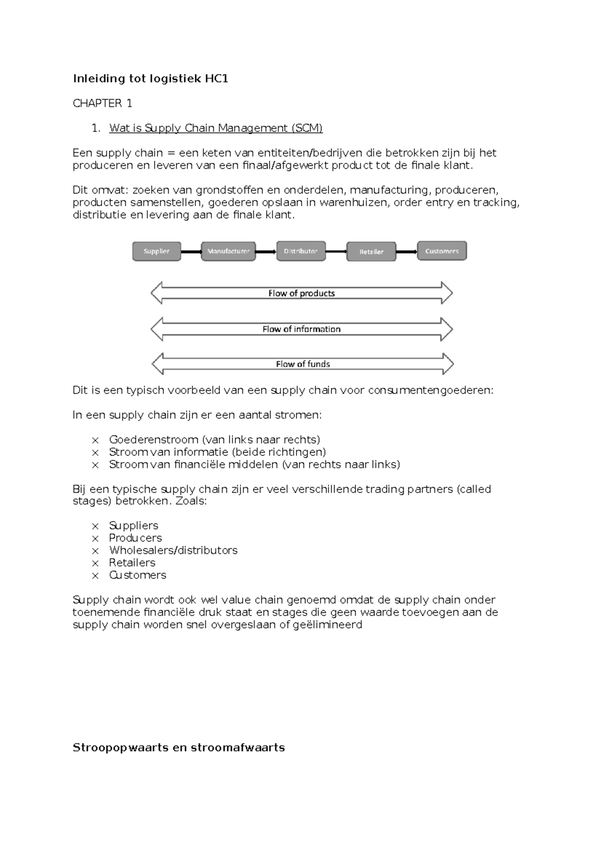 Inleiding Tot Logistiek HC1 - Inleiding Tot Logistiek HC CHAPTER 1 Wat ...