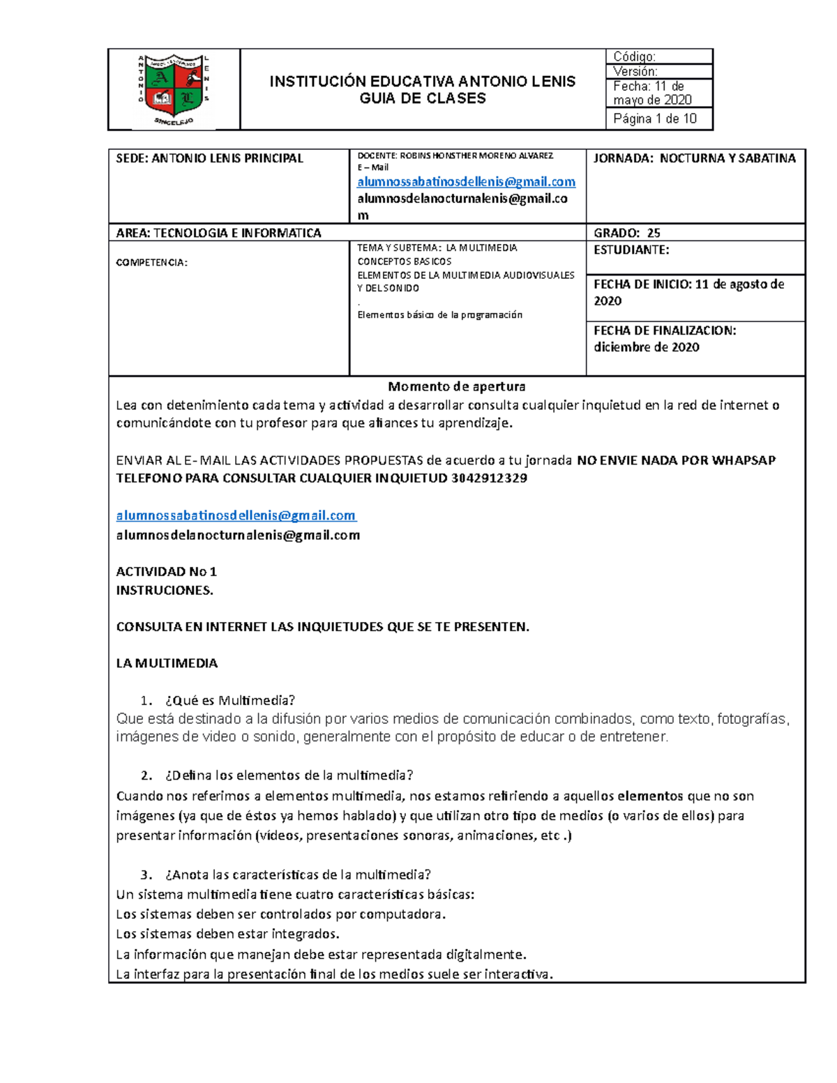 Guia de informatica iii periodo - INSTITUCIÓN EDUCATIVA ANTONIO LENIS ...