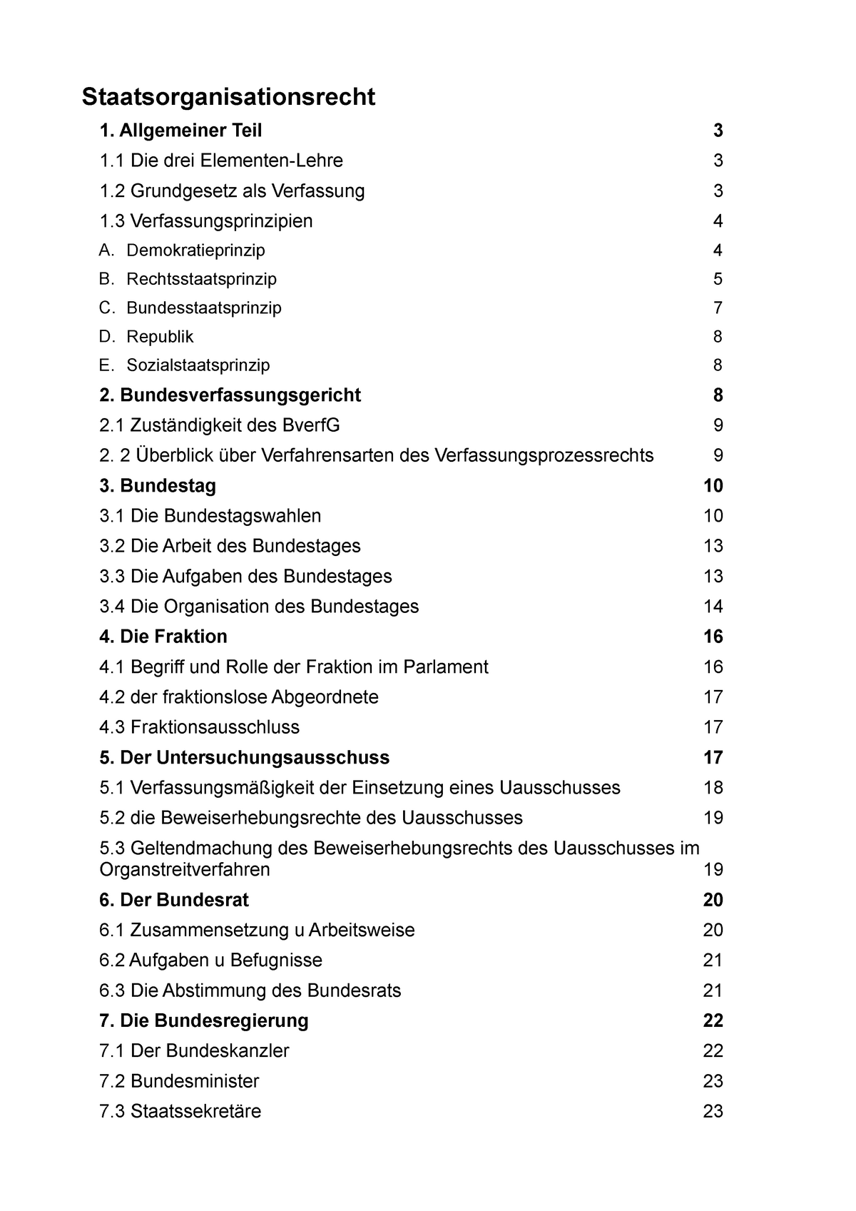 Zusammenfassung Staatsorganisationsrecht - Allgemeiner Die Drei ...