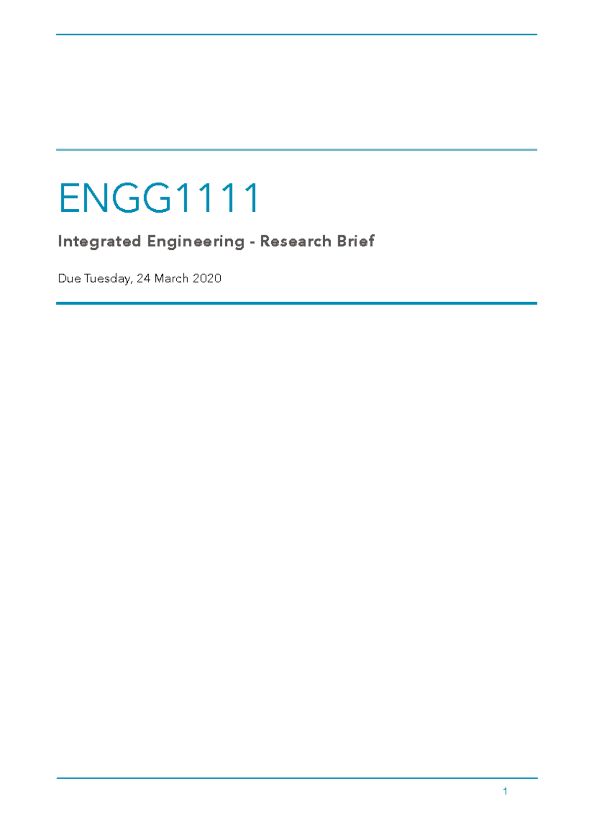 ENGG1111 - Research Brief Final Draft - ENGG Integrated Engineering ...