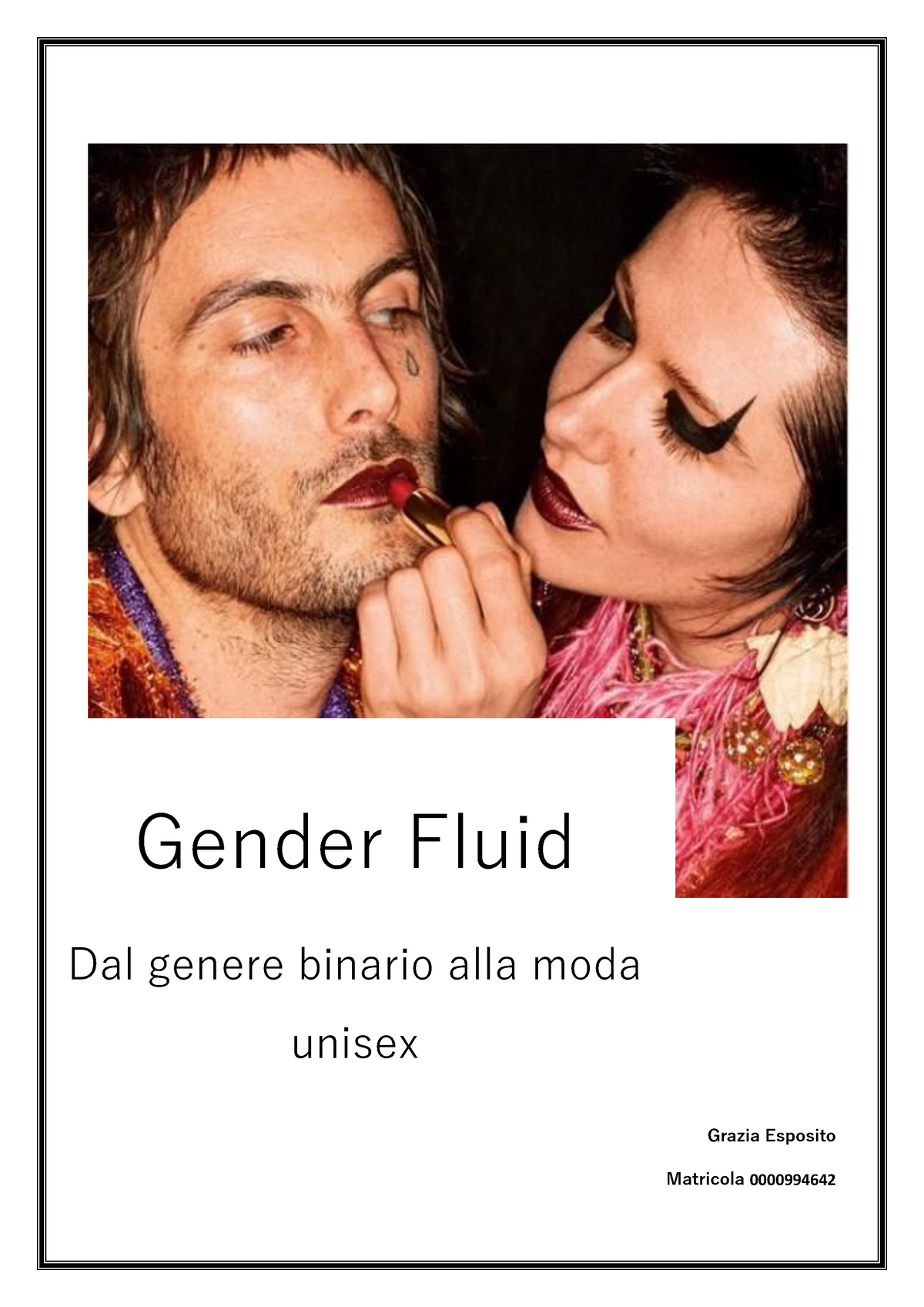 Tesina Gender Fluid Grazia Esposito Matricola 0000994642 Gender Fluid