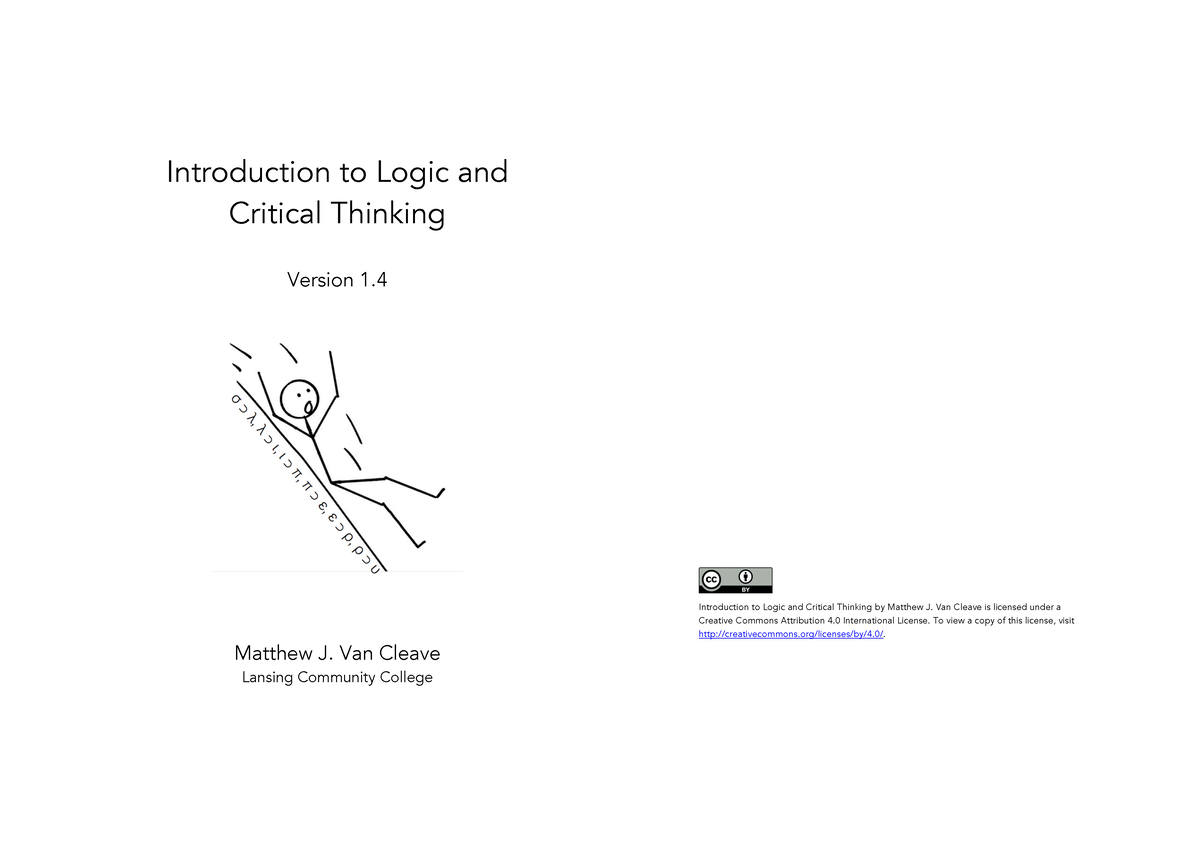 introduction to logic and critical thinking matthew van cleave