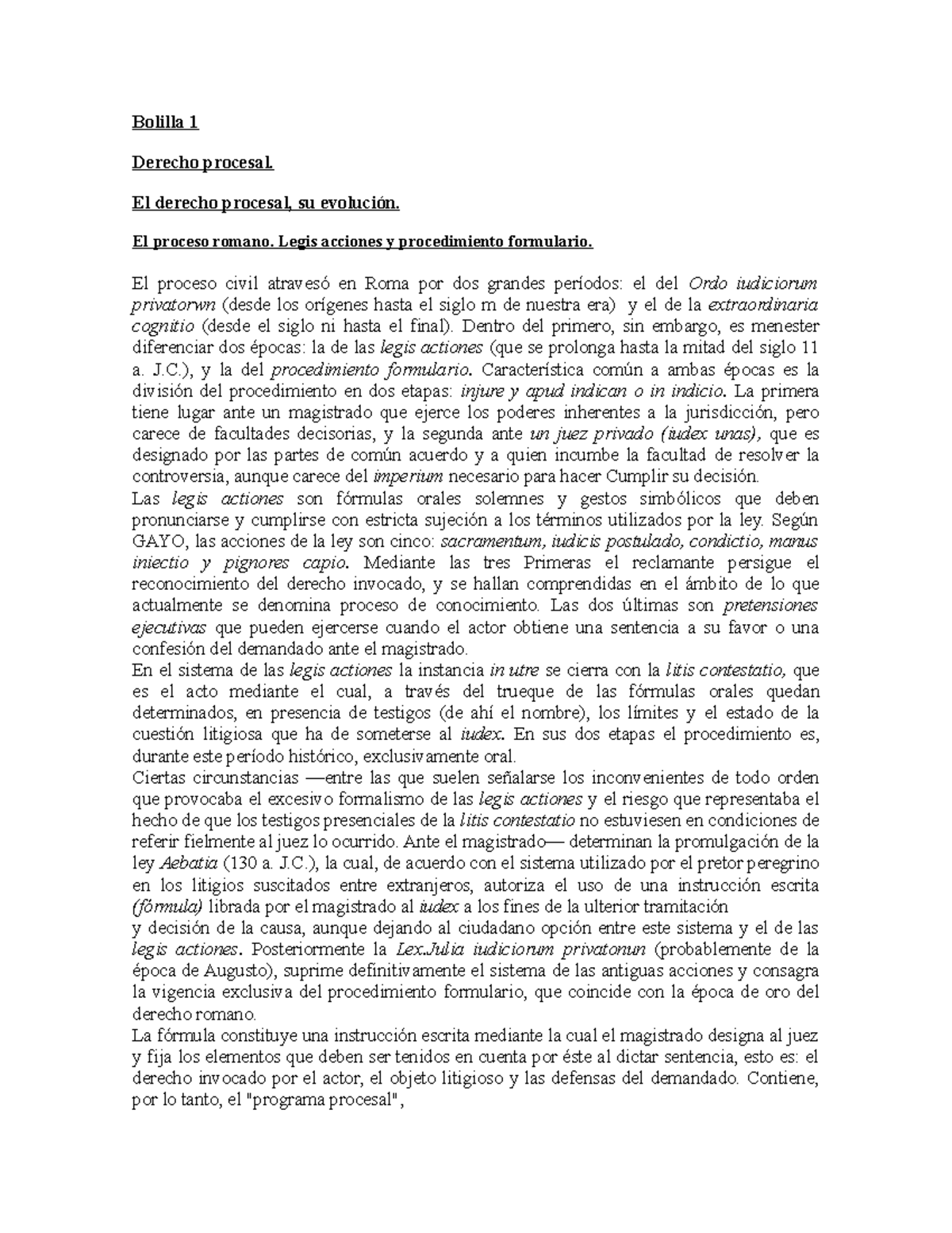 Bolilla 1 Procesal - Apuntes 1 - Bolilla 1 Derecho Procesal. El Derecho ...