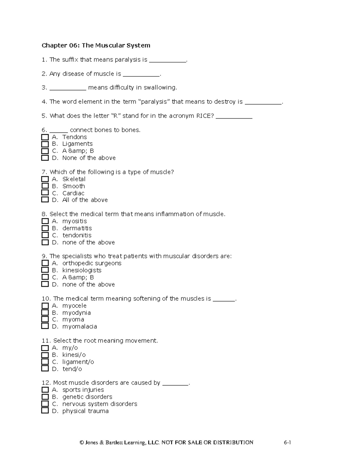 Med Term WKST CH06 - Chapter 6 Worksheet - © Jones & Bartlett Learning ...