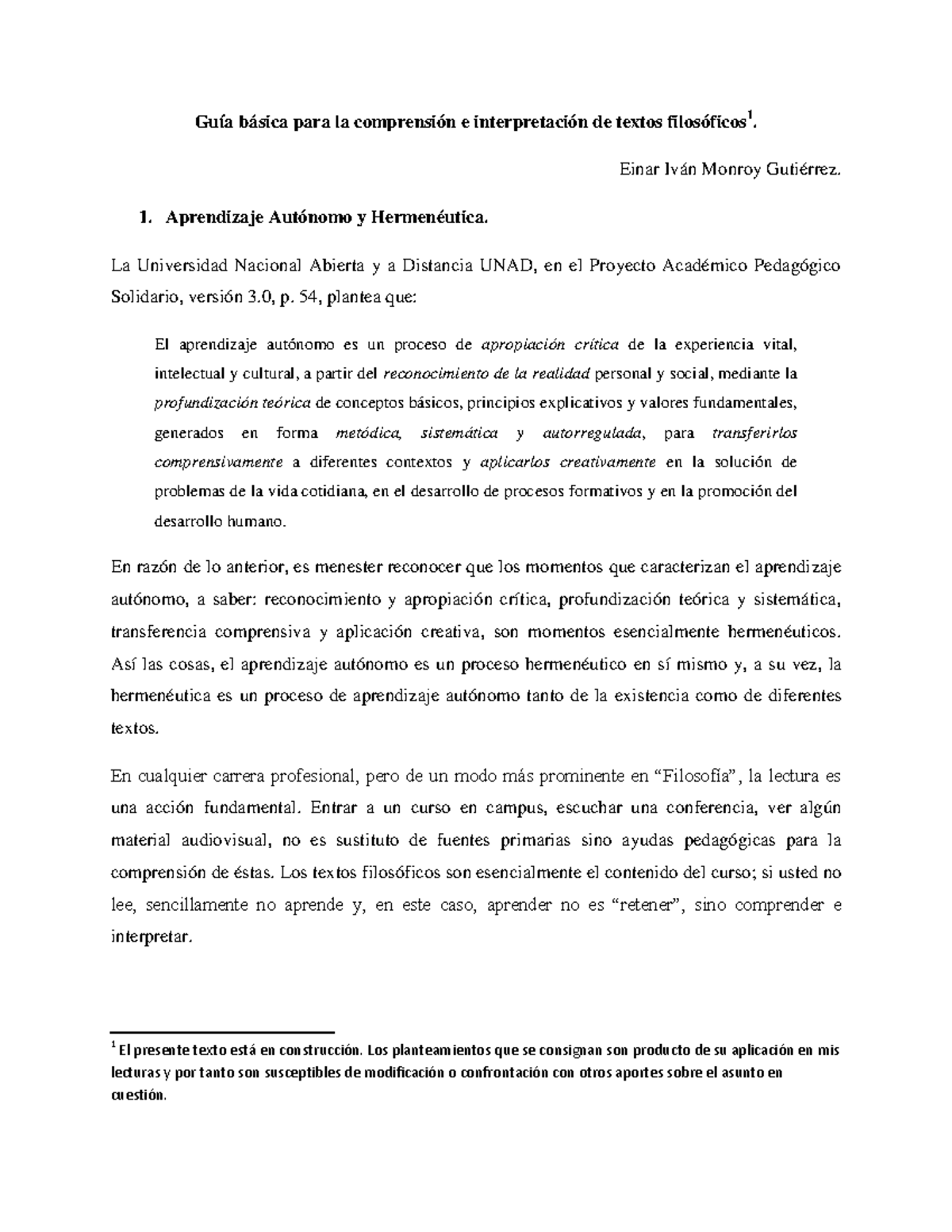 Guia Para La Comprension E Interpretacion De Textos Filosoficos Gu a 