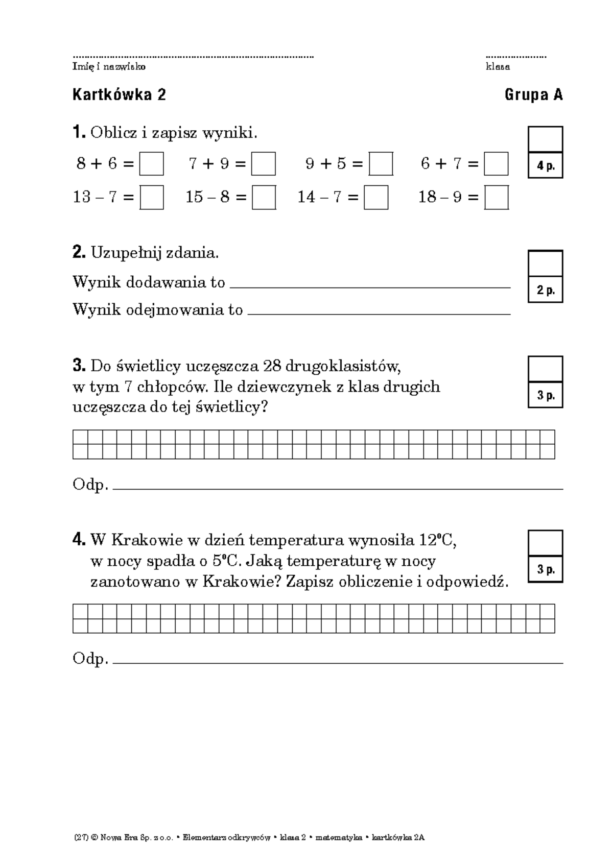 Kartkowka-2-matematyka - - Studocu