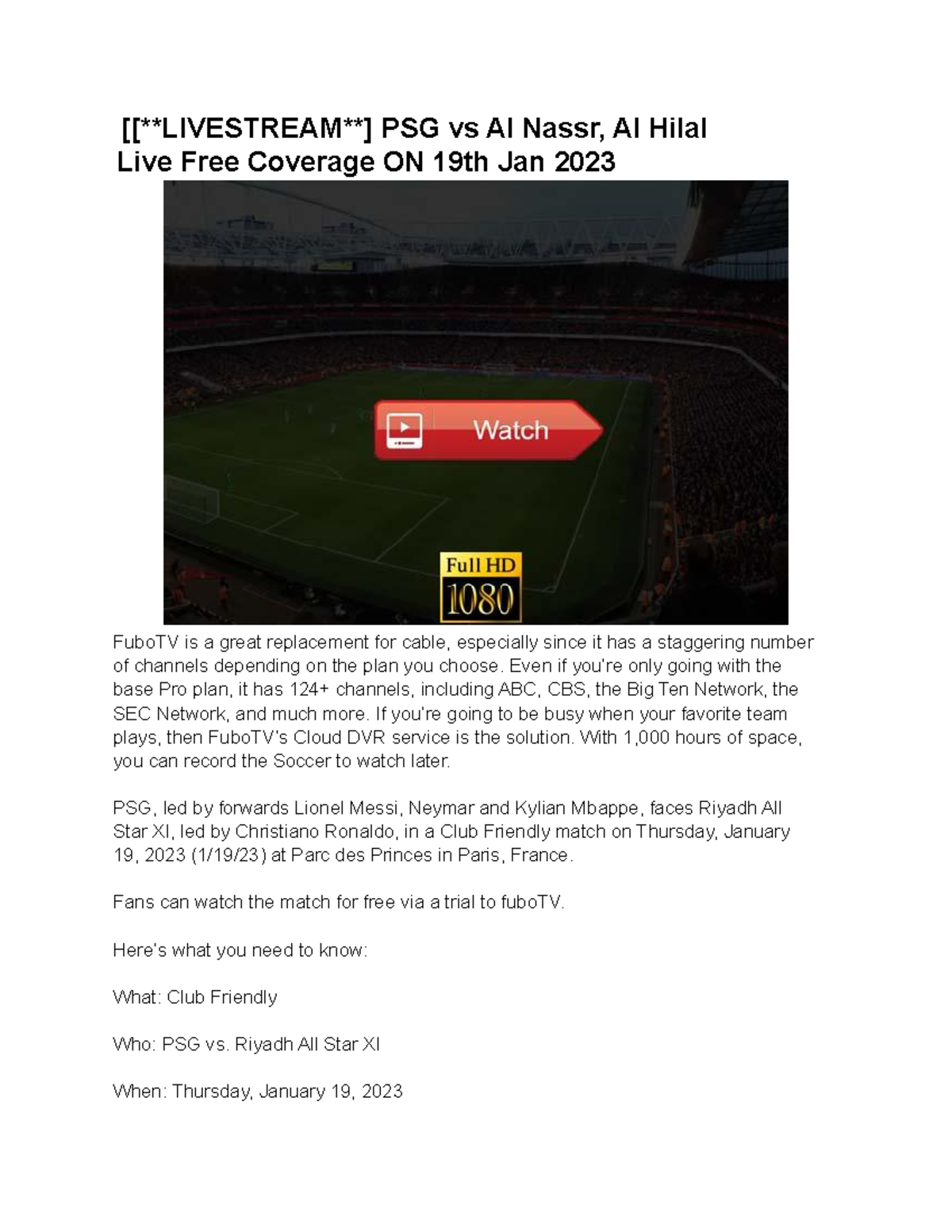 Psg vs al nassr al hilal live z1kg [[LIVESTREAM] PSG vs Al Nassr, Al
