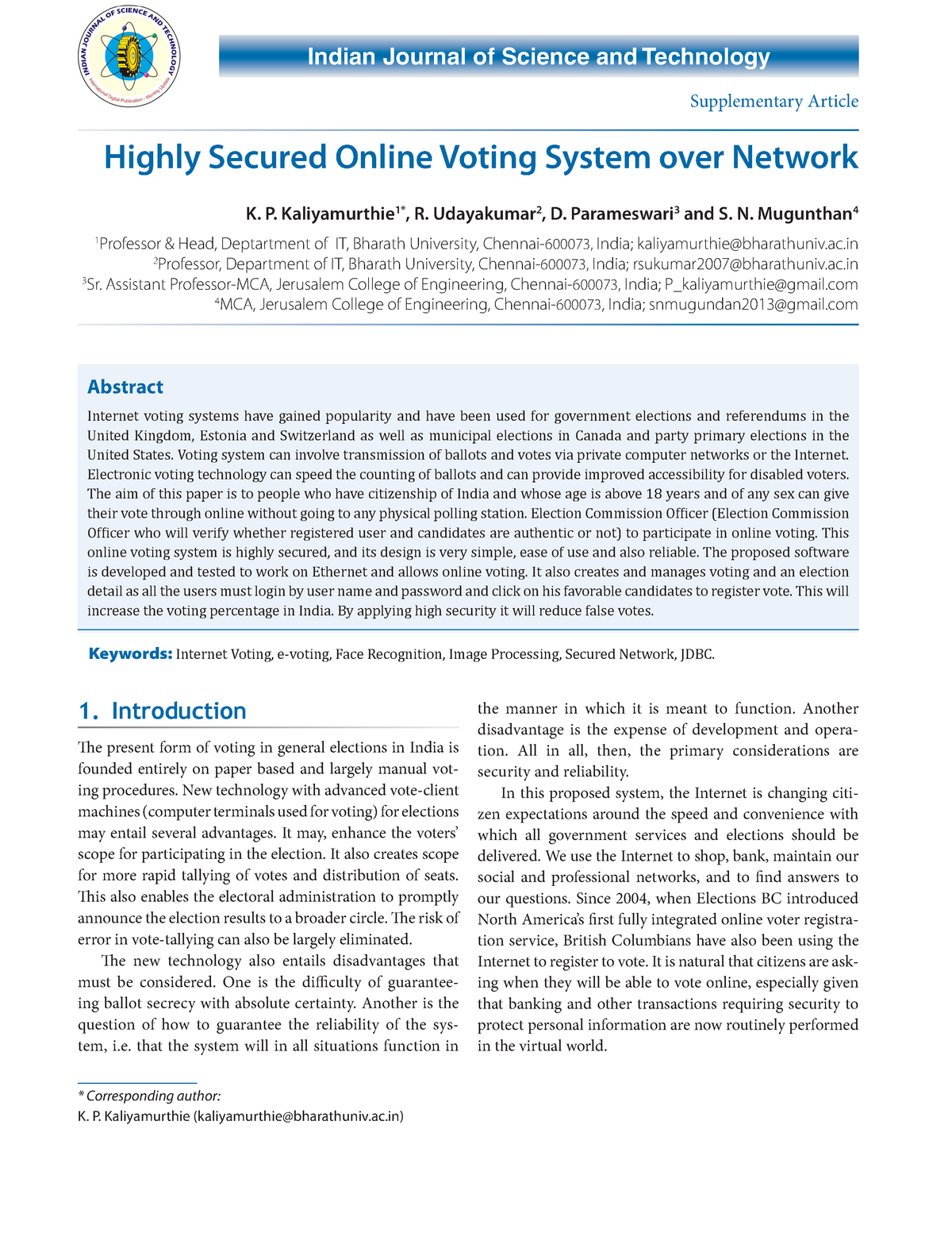 online voting system research paper