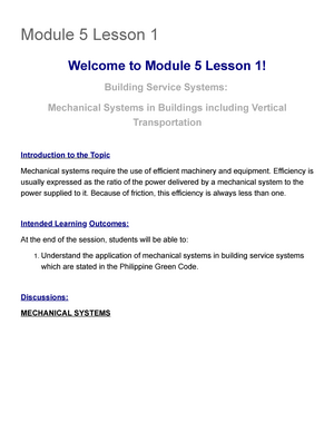 Module 1 Lesson 2 CE 104 - Building Systems Design - Module 1: Lesson 2 ...