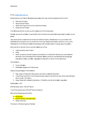 Student Study Guide - Akers, Christine S. Sellers, and Wesley G. Jennings Prepared by: Wesley G ...