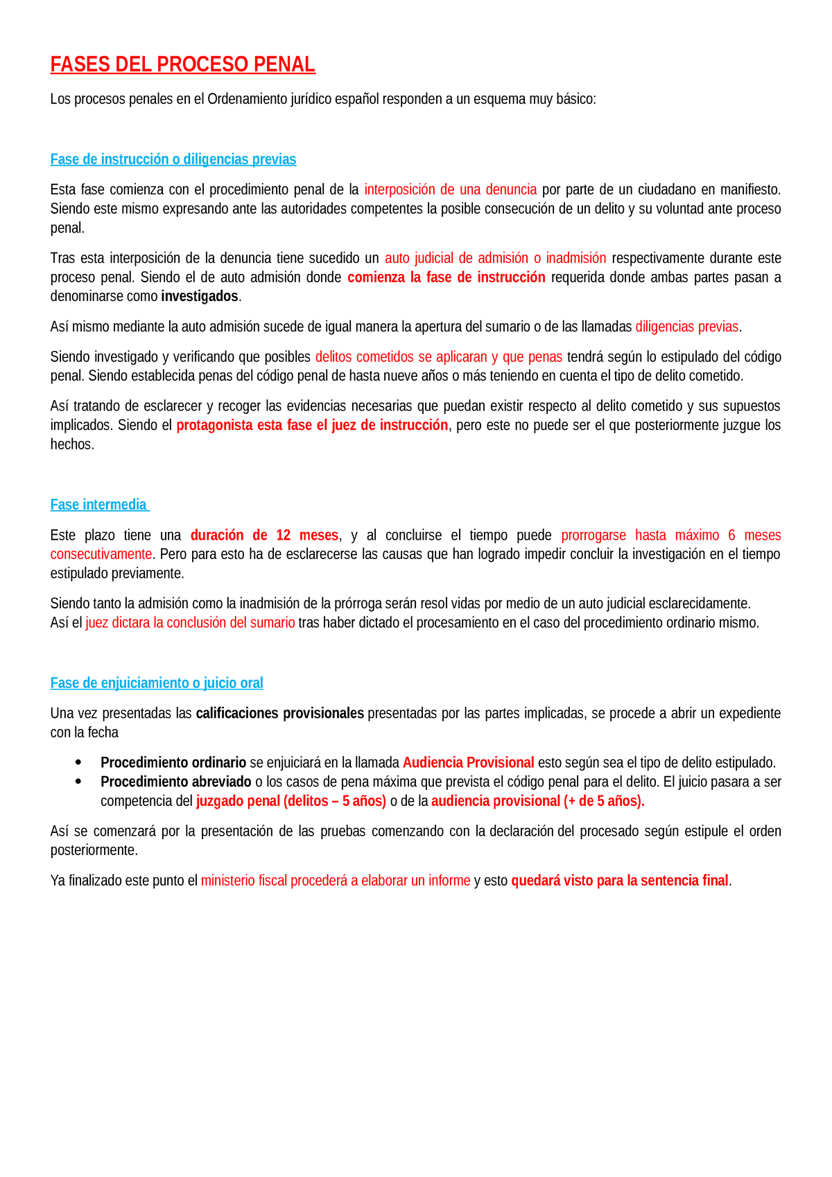 Fases Del Proceso Penal - FASES DEL PROCESO PENAL Los Procesos Penales ...