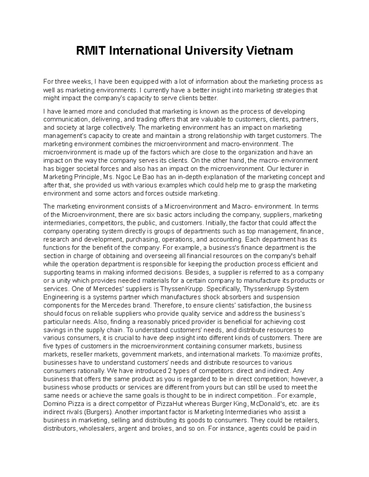MP sample asm 1 - We got DI - RMIT International University Vietnam For ...