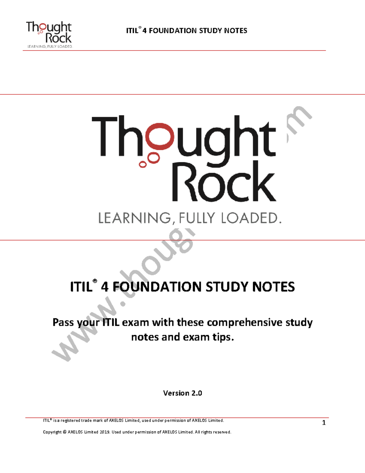 Itil-4-study-notes-2019 Sample - ITIL® Is A Registered Trade Mark Of ...