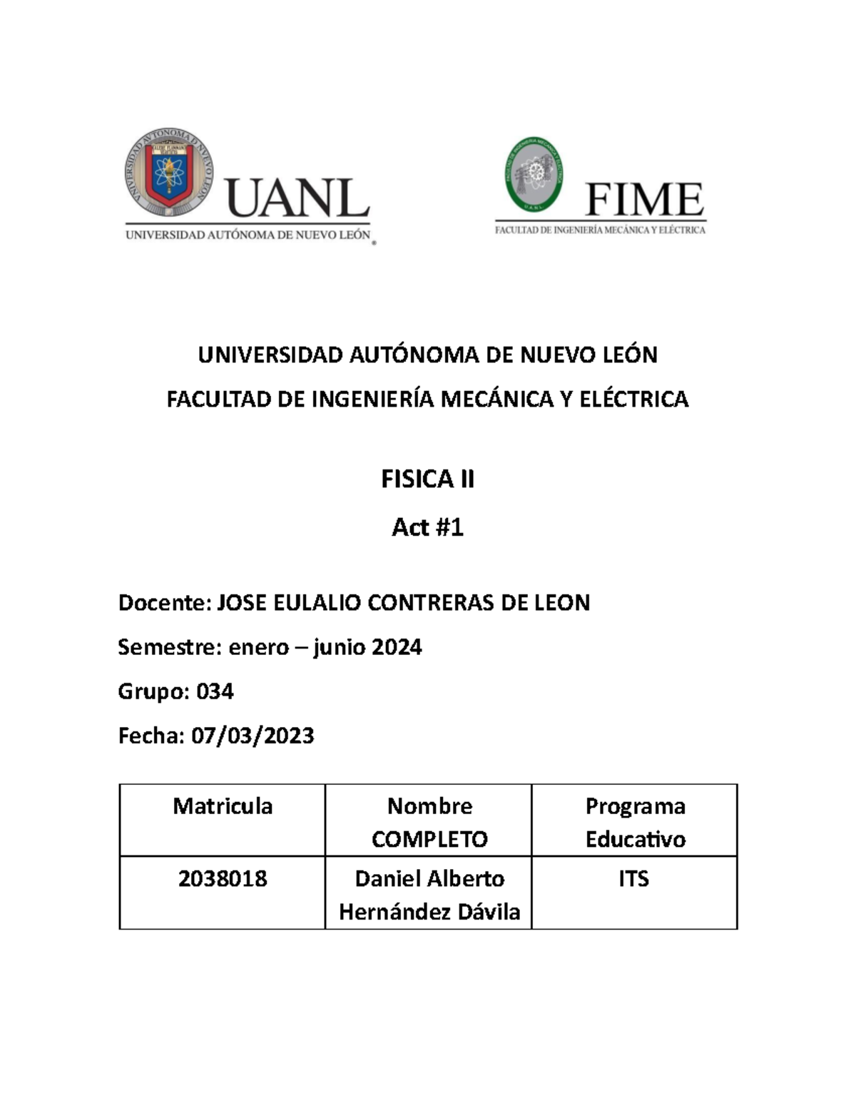 Actividad Fundamental - 1 - UNIVERSIDAD AUTÓNOMA DE NUEVO LEÓN FACULTAD ...