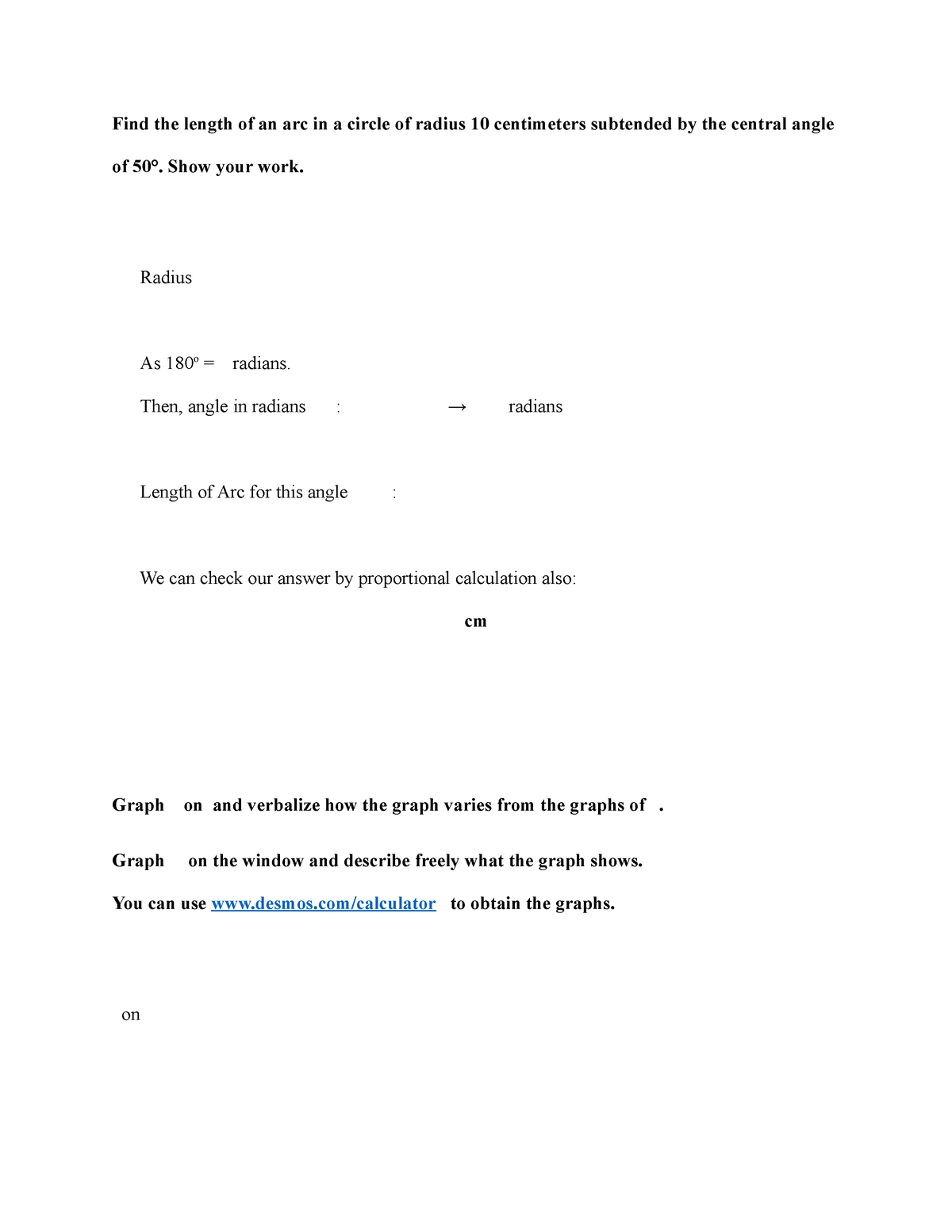 written-assignment-unit-7-find-the-length-of-an-arc-in-a-circle-of