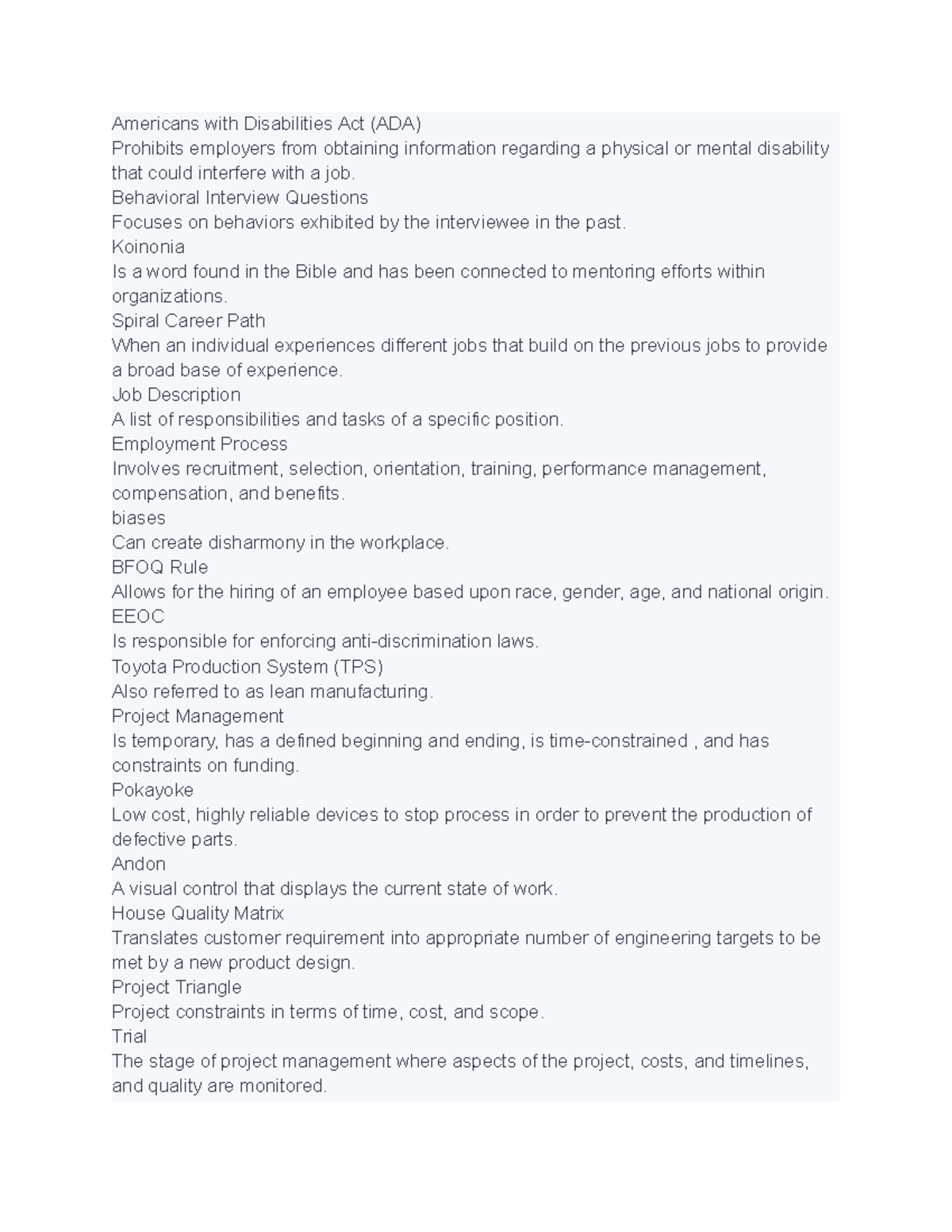 Busi 310 (79) - lecture notes - Americans with Disabilities Act (ADA ...