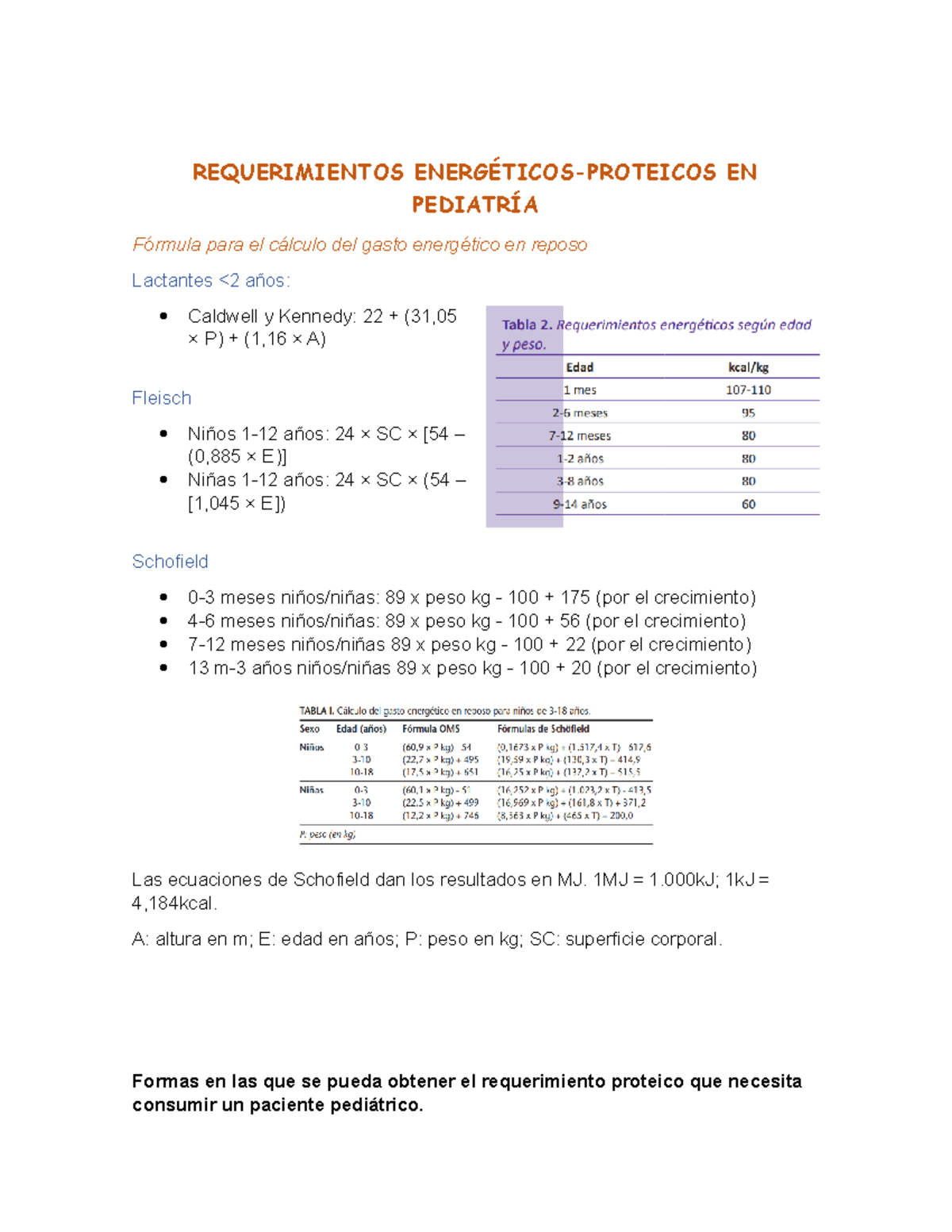 Requerimientos Energéticos- Proteícos - REQUERIMIENTOS ENERGÉTICOS