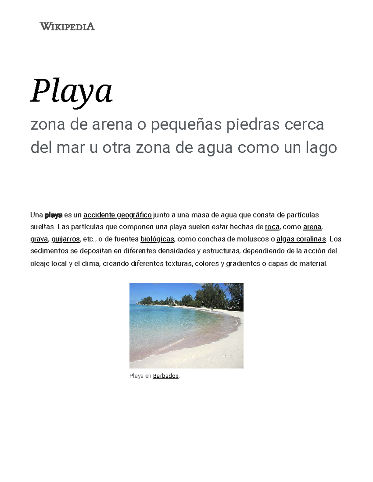 Playa - Wikipedia, la enciclopedia libre - Playa zona de arena o ...